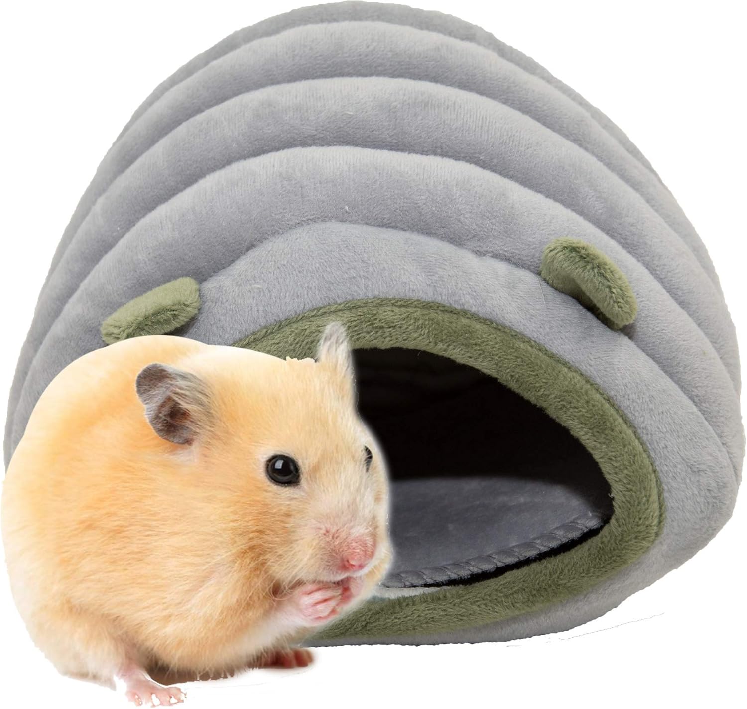 Guinea Pig Hideout Bed Rabbit House Cave Accessories Cozy Hide-Out for Bunny Hedgehog Ferret Chinchilla&Other Small Animals Grey, Caterpillar