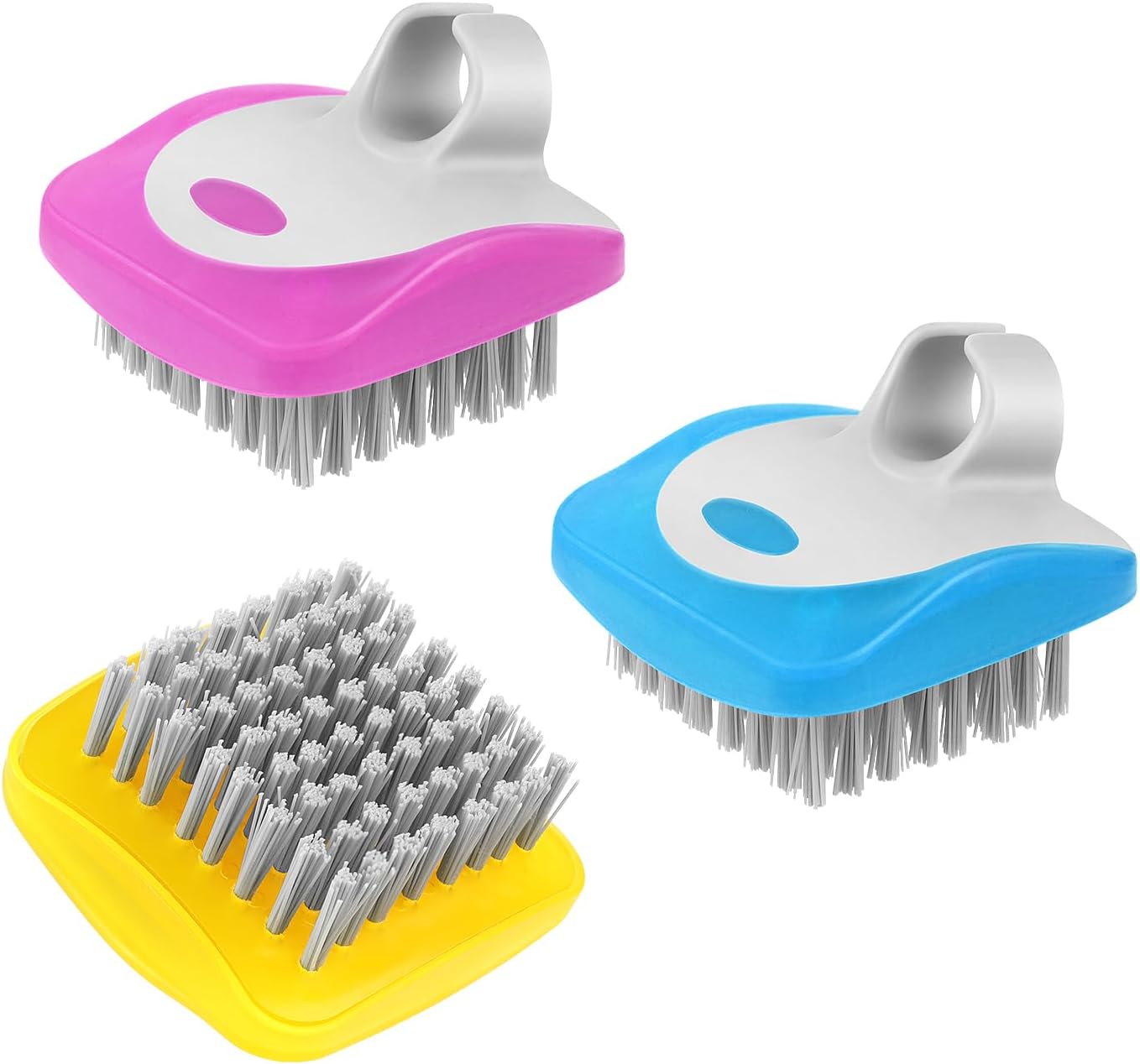 3 Piece Potato Scrubber Brush Vegetable Brush Comfortable Finger Grip Fruit Cleaning Tools for Washing Fruit Mushrooms Carrot or Tough-Skinned Vegetables 3 Color