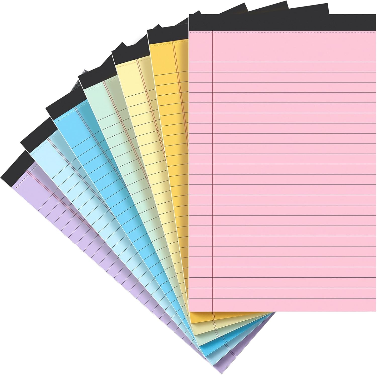 Small Note Pads 5x8, 7 Pack Colorful College Narrow Ruled Legal Pads,Micro Writing Pads Perforated Lined Note Paper for Study, Office, To-Do Lists, 30 Sheet/notepad, Multicolor