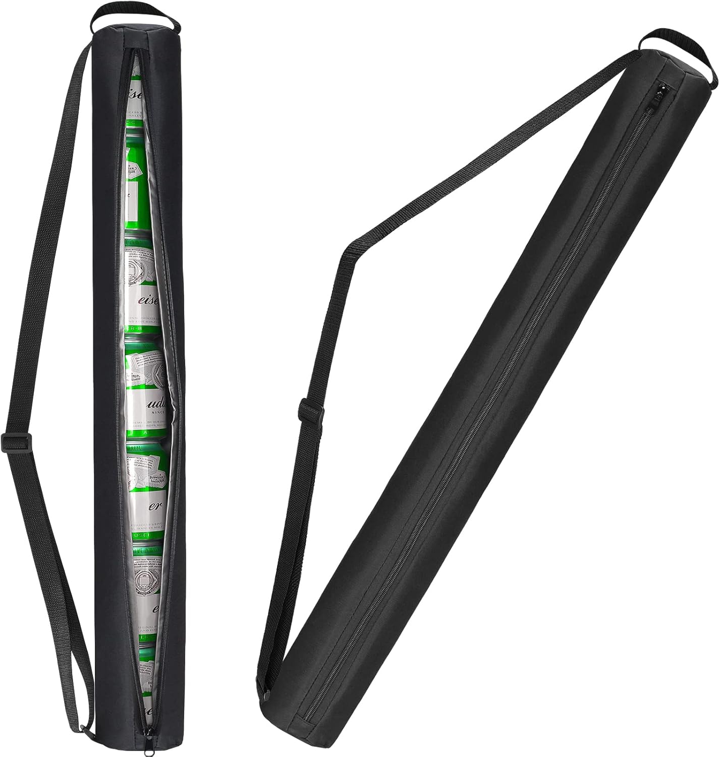 Universal Body Type Black Beer Can Warmer Sleeve for 7 Cans Golf Ball and Bag Warmer