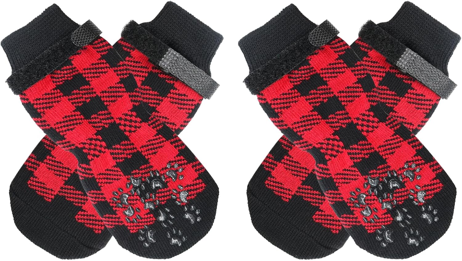 Dog Socks Size L Red Anti Slip Pet Paw Protectors for Dogs