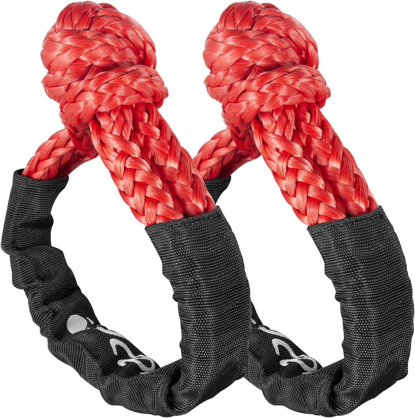 Soft Shackle,Synthetic Shackle Rope Recovery Kit with Extra Protective Sleeves 56,000 lbs Breaking Strength Heavy Duty Tow Shackles for Off-Road, Truck, Jeep, SUV, UTV, ATV Red
