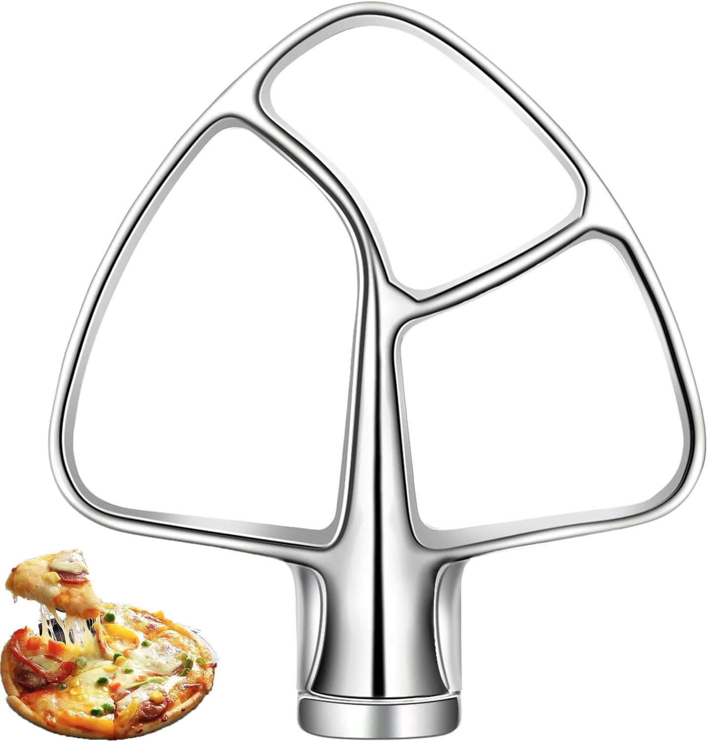 K45B Stainless Steel Flat Beater for Kitchenaid 4.5-5 Quart Tilt Head Stand Mixer, Polished Paddle Attachment for KitchenAid Mixer by ,Dishwasher Safe