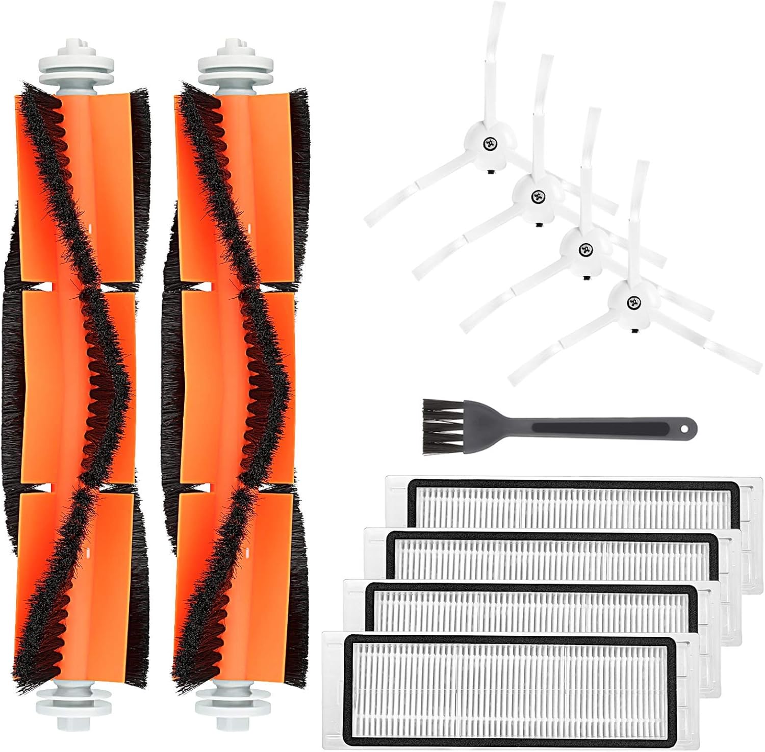 Replacement Accessories Kit Compatible with Roborock E25 E4 S5 S6 E20 E35 C10 S50 S51 S4 Xiaomi Mi Mijia, 10 Pack, 2 Main Brush + 4 Side Brush + 4 Filter