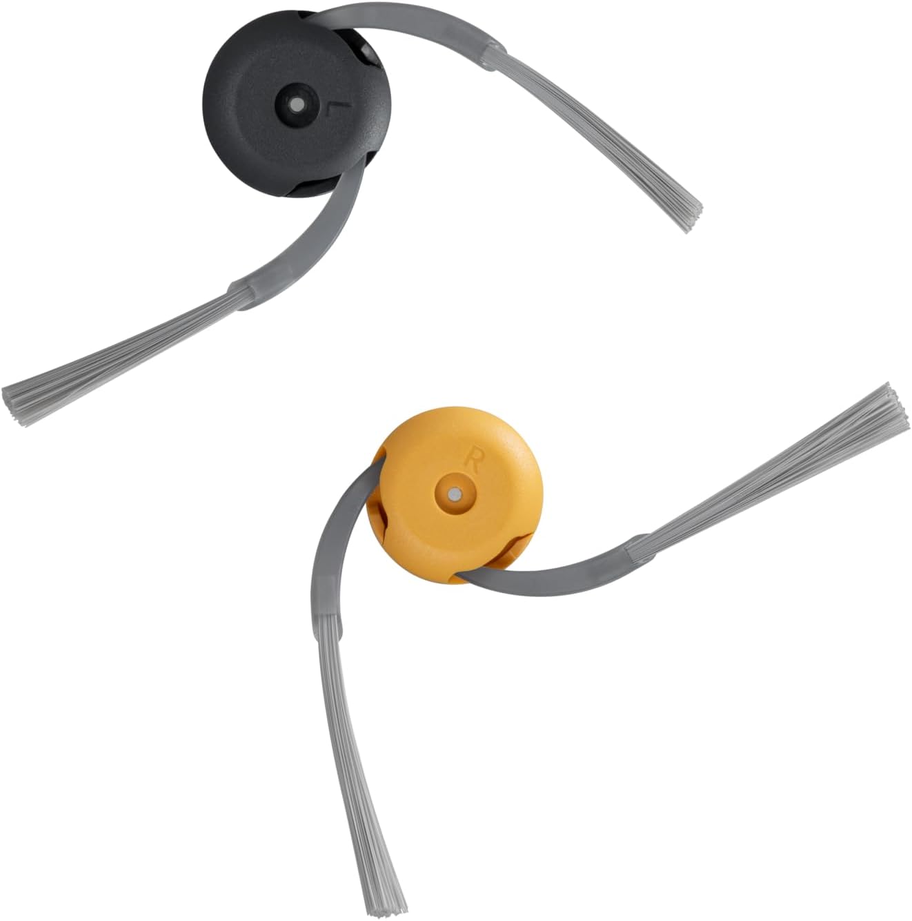 Side Brushes Replacement 2 Pieces for Qrevo Curv 2 Flow Robot Vacuum Cleaner, Gray& Yellow