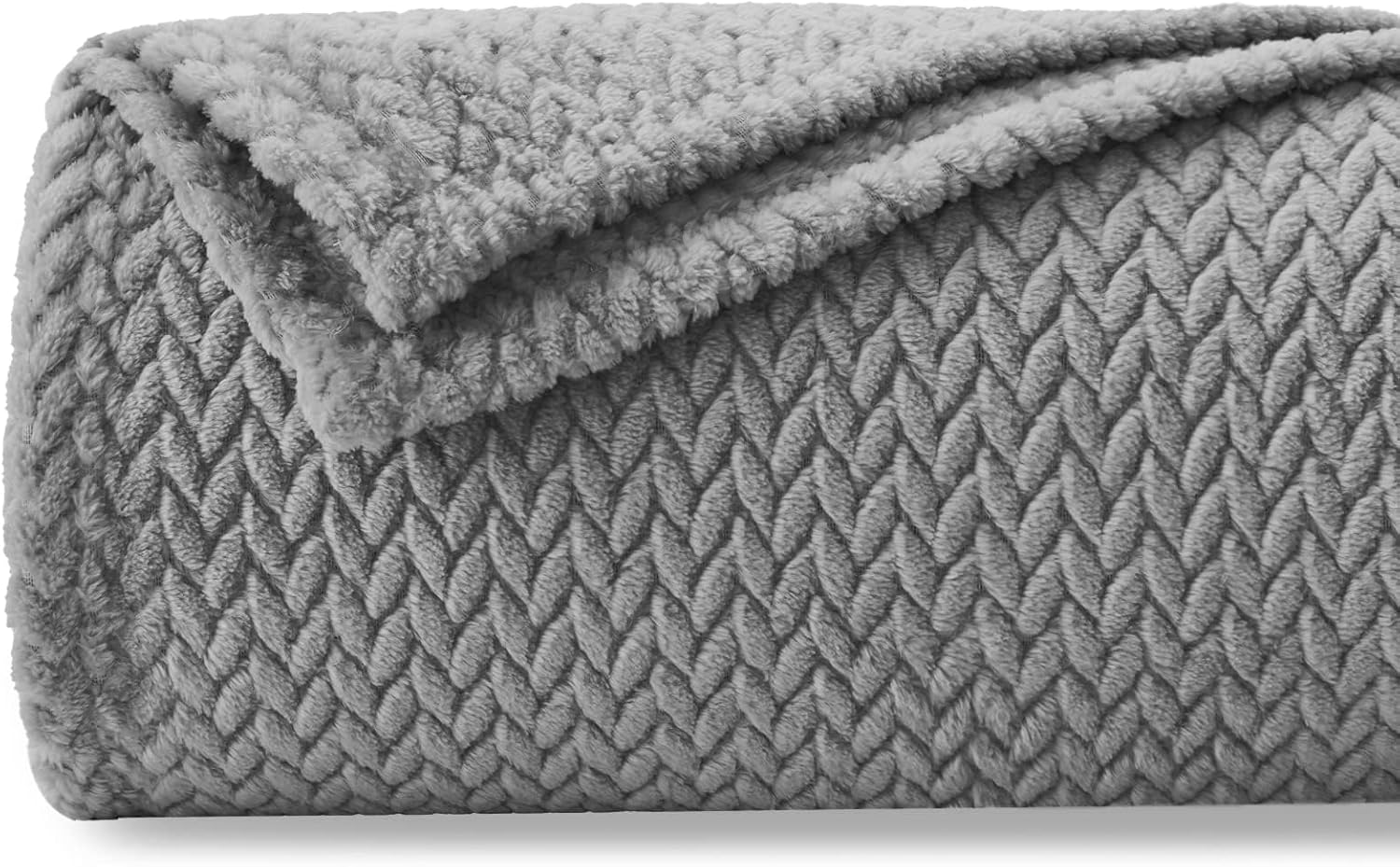 Super Soft Throw Size Blanket Grey Premium Silky Flannel Fleece Leaves Pattern Lightweight Bed Blanket All Season Use Grey, Throw 50"x60"