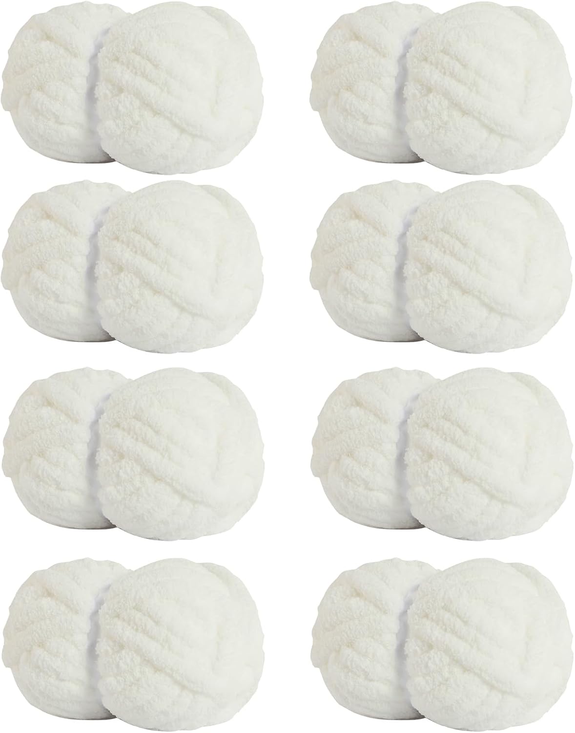 Chunky Yarn for Hand Knitting Soft Jumbo Bulky Fluffy Yarn for Crocheting Blanket Scarf DIY 8 Pack Cream, 28yds, 8 Ounces Each