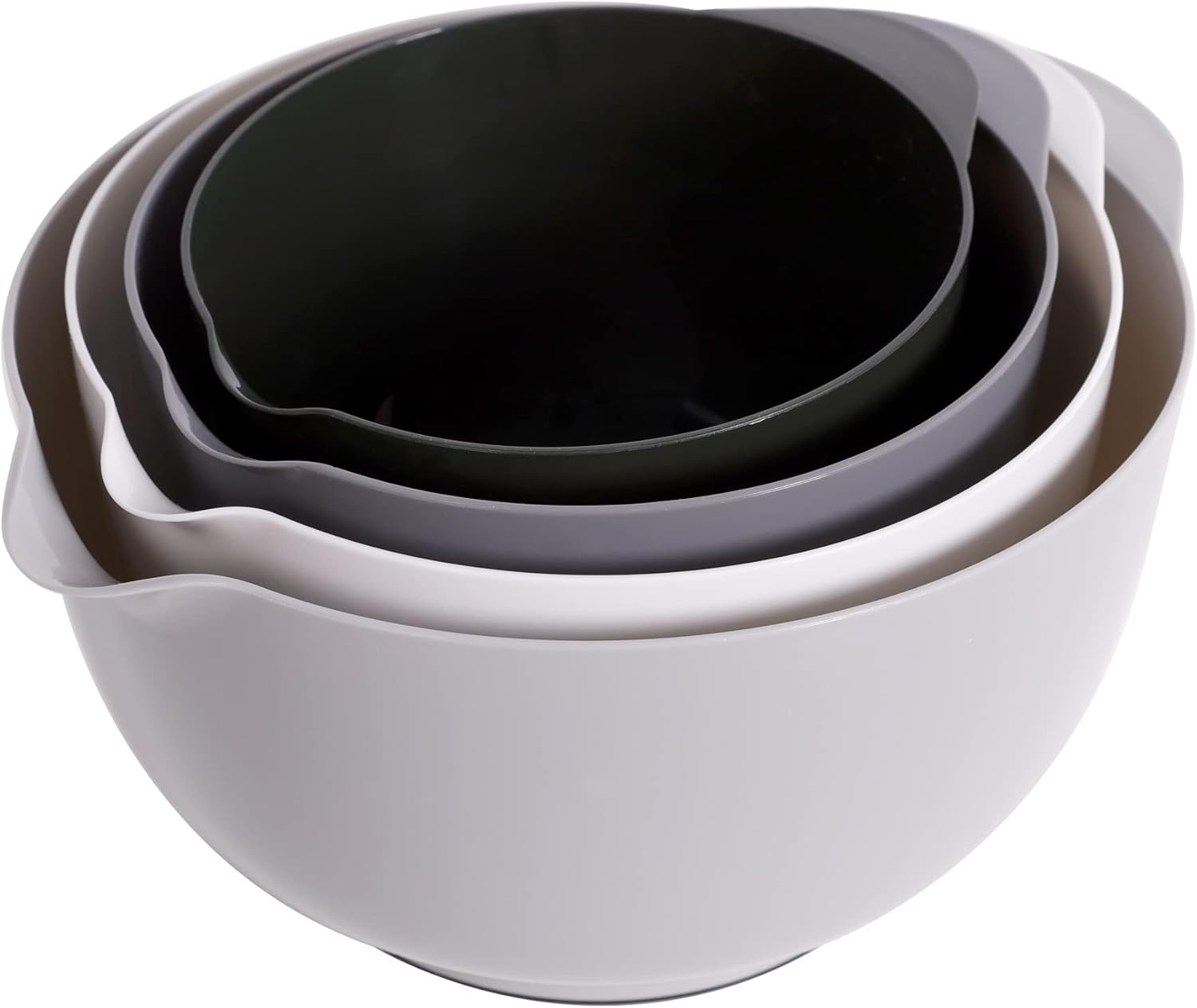 Classic Mixing Bowl Set, BPA Free Plastic, Microwave and Dishwasher Safe Set of 4, Grey ,3.5 quarts