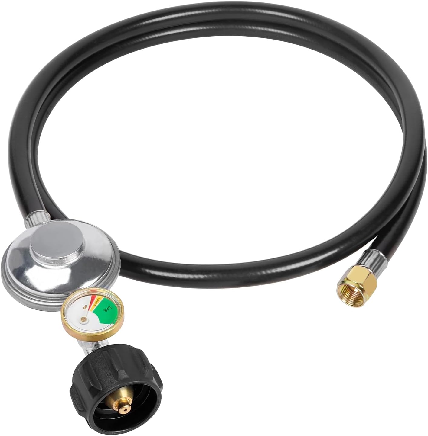 3.5 Feet Universal Gas Grill Regulator and Hose with Gauge, Replacement for Patio Heater, Weber, Charbroil, Nexgrill and Other Propane BBQ Grill, Fire Pit