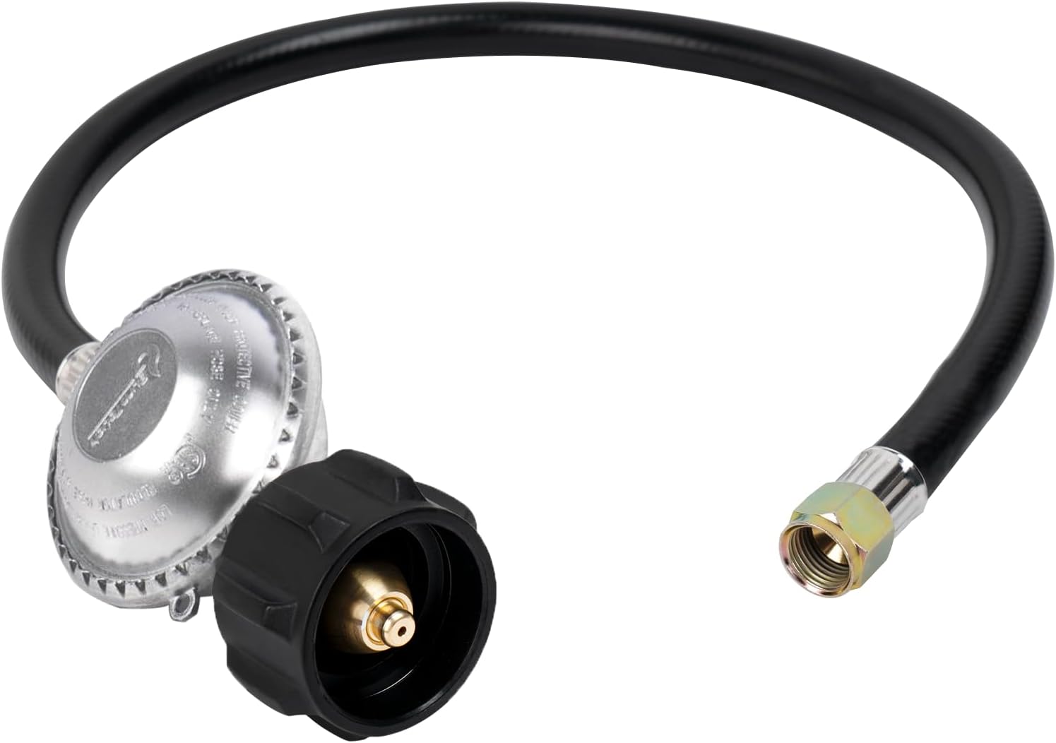 2 Feet Propane Regulator and Hose, Replacement Grill Part for Weber Spirit/Genesis, Blackstone 28"/36" Griddles, Patio Heater, Fire Pit and More, 3/8" Female Flare for Most LP Gas Grills