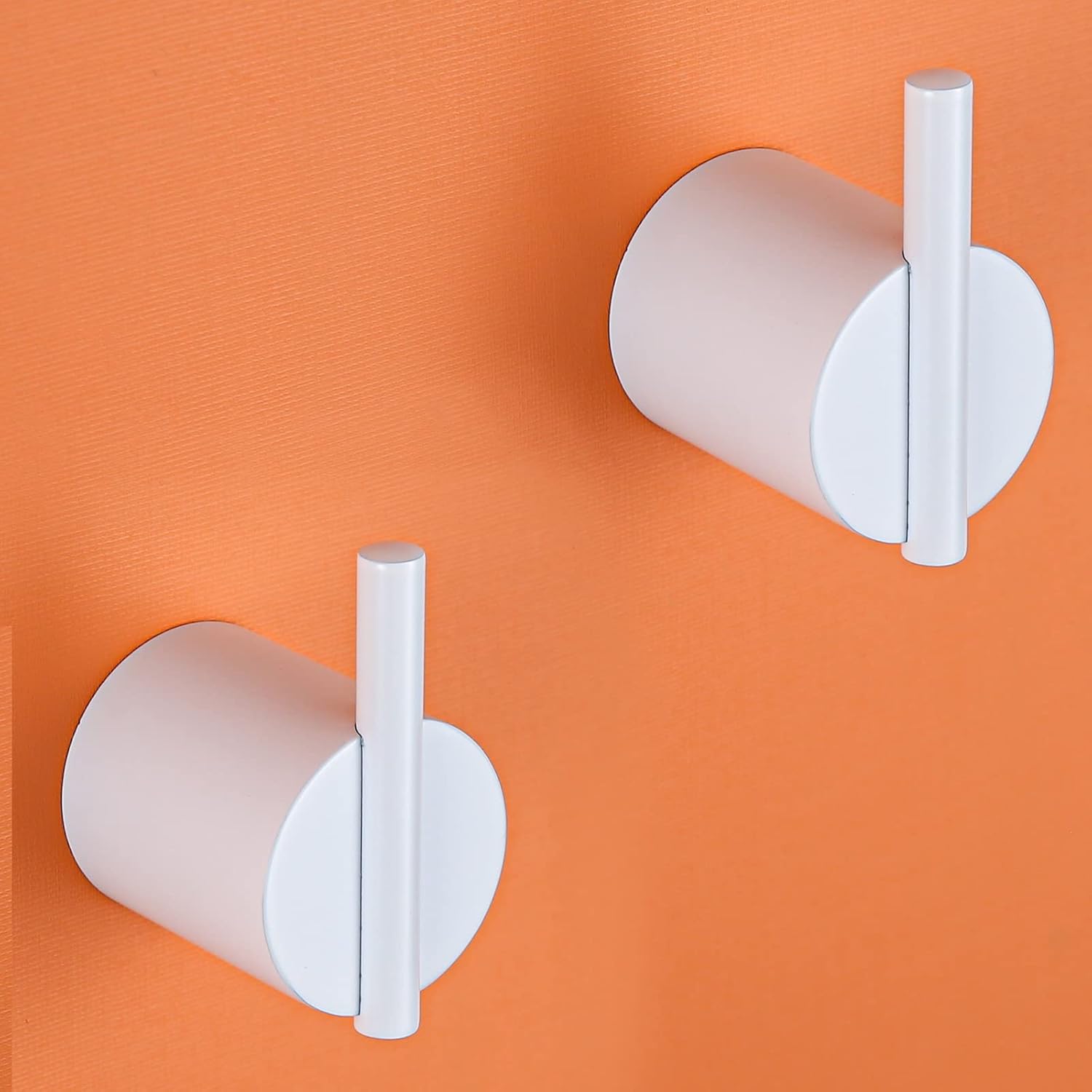 Towel Hooks White Wall Hooks Individual Coat Hooks Stainless Steel Hand Towel Holder Modern Metal Robe Hook for Bathroom Kitchen Wall Mounted 2 Pack