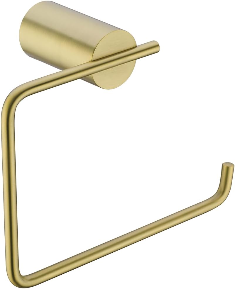 Brushed Gold Towel Ring Wall Mounted Hand Towel Holder for Bathroom Solid SUS304 Stainless Steel Bath Hand Towel Hangers.RD-96068-5BG-2