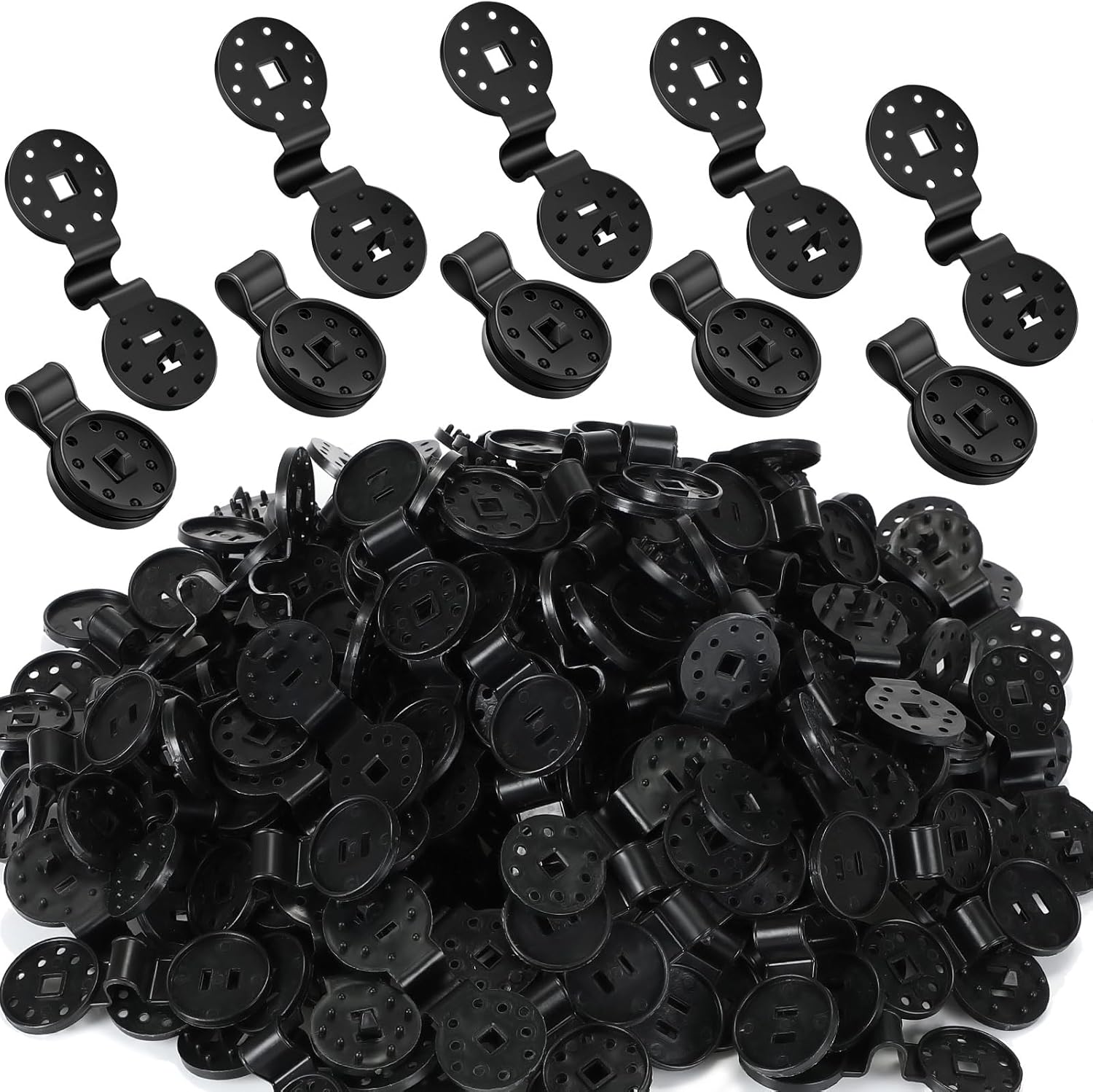 400 Pcs Black Shade Cloth Plastic Clips Round Sunshade Net Fixing Clip Fabric Clips for Garden Anti Bird Netting Greenhouse Outdoor Agricultural Netting Fabric Accessories
