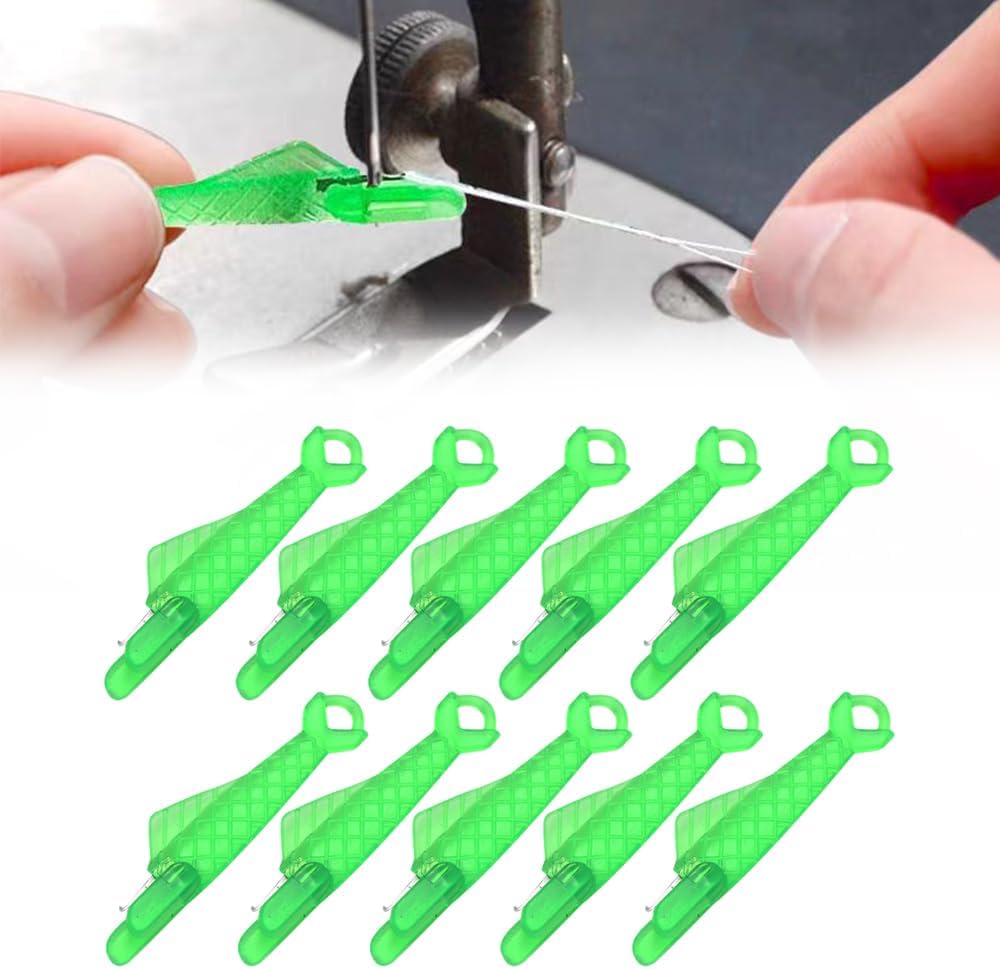 Fish Mouth Sewing Machine Needle Threader, 2024 New Automatic Sewing Needle Threader Simple Needle Threader, Upgrade Quick Sewing Machine Loop Easy Selfthread Needle Threaders Tool Green*10