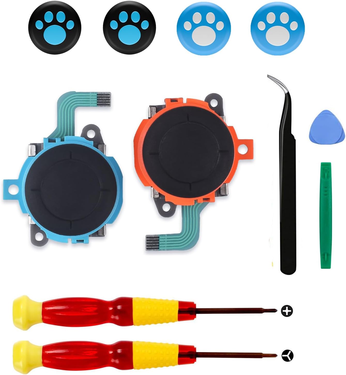 Replacement Joysticks Compatible with Nintendo Switch 2 Joycon Controller 2025 , Drift Fix Repair Kit Screwdriver Pry Tools Accessories Analog Thumb Stick Right+Left
