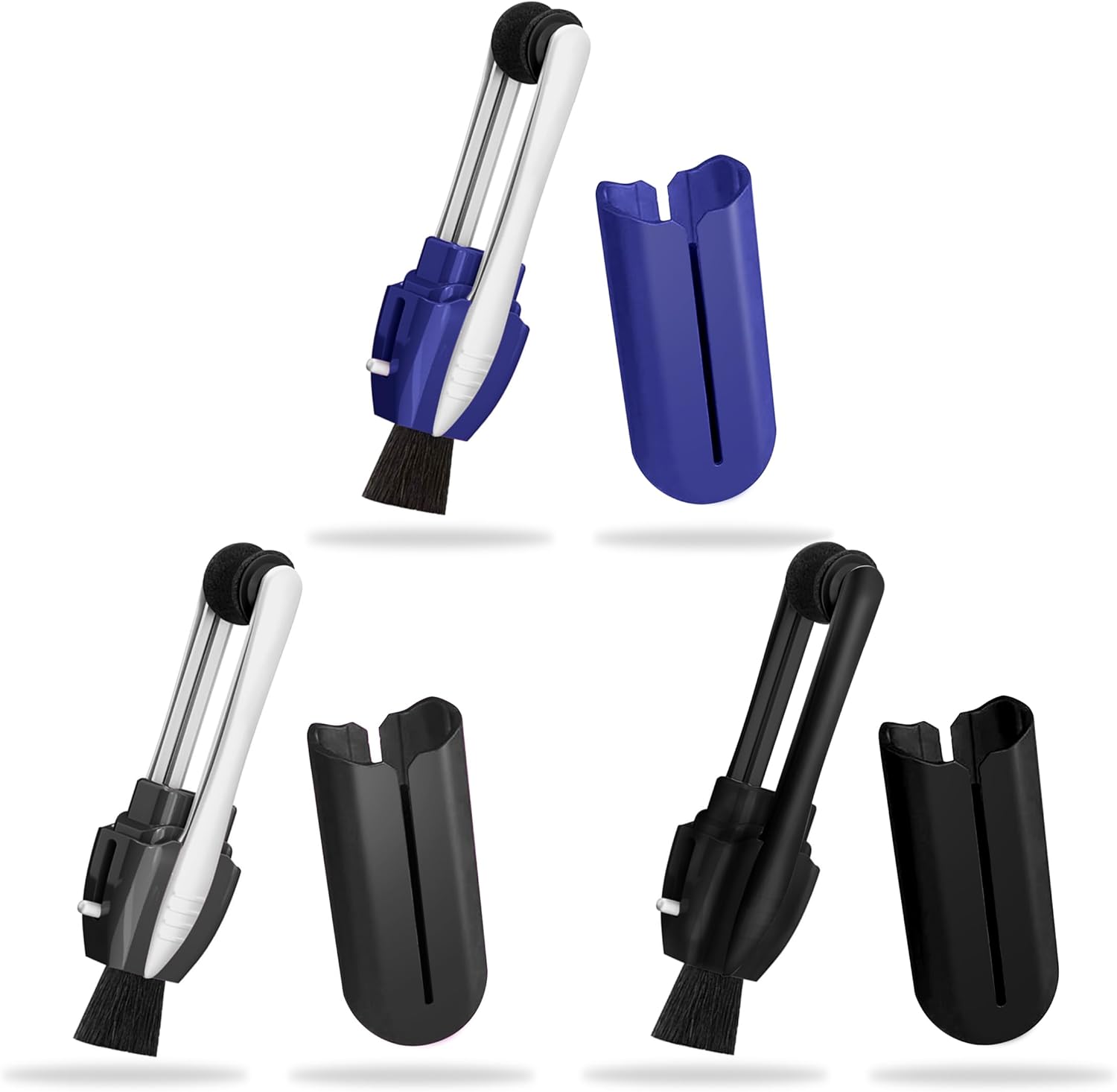 Portable Microfiber Eyeglass Cleaner 3 Count , Efficient and Durable Carbon Microfiber Technology, Lens Cleaner with Carbon Microfiber Tech and Mini Sunglasses Brush Cleaning Tool