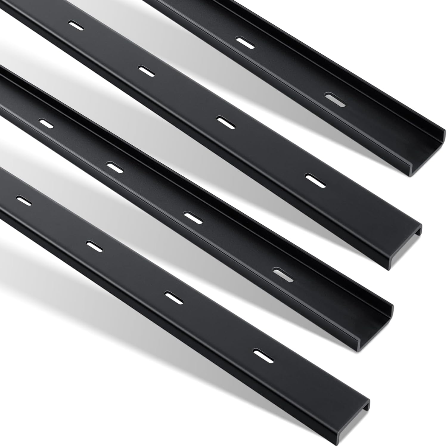 4 Pcs 36" L X 2" W C Channel Steel Support Metal Support Bracing Hidden C Bracket for Table Top Live Edge Slab Woodworking, Black Coat Finish