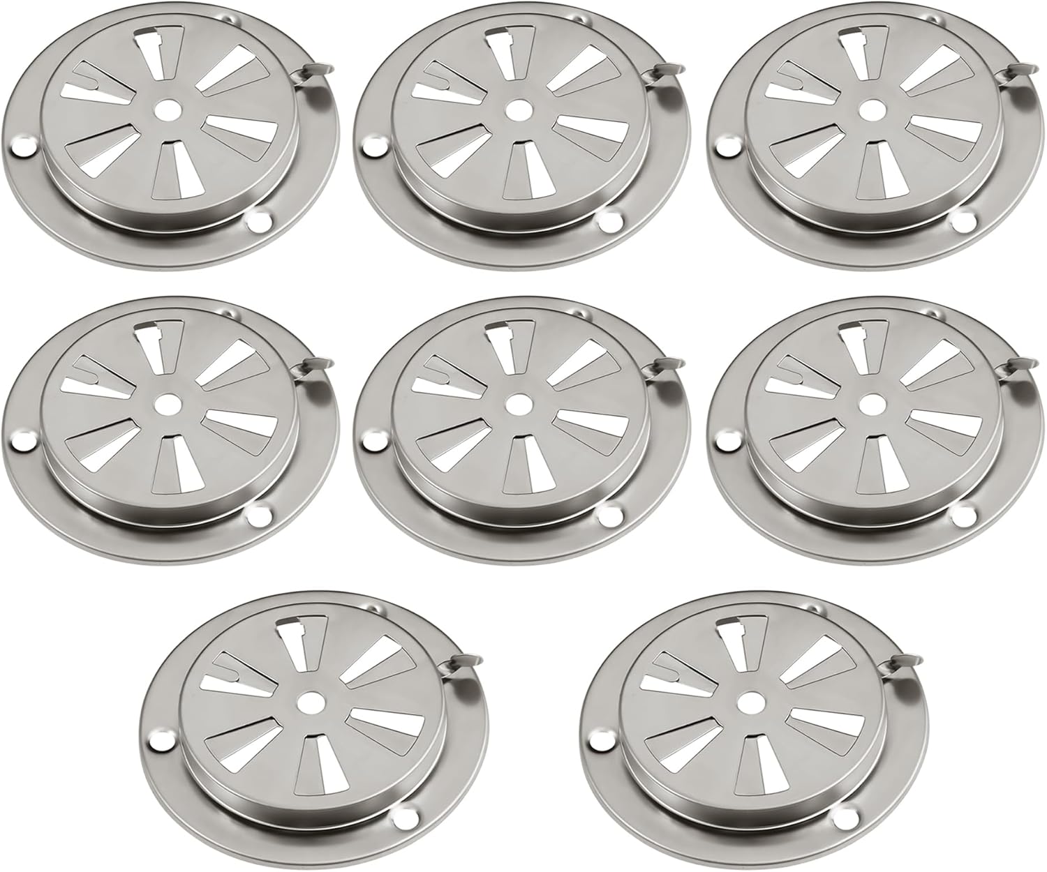 Stainless Steel BBQ Smoker Air Vent - Adjustable Grill Damper for Controlling Airflow - Replacement Parts for Grill and Smoker Vents - 8 Packs