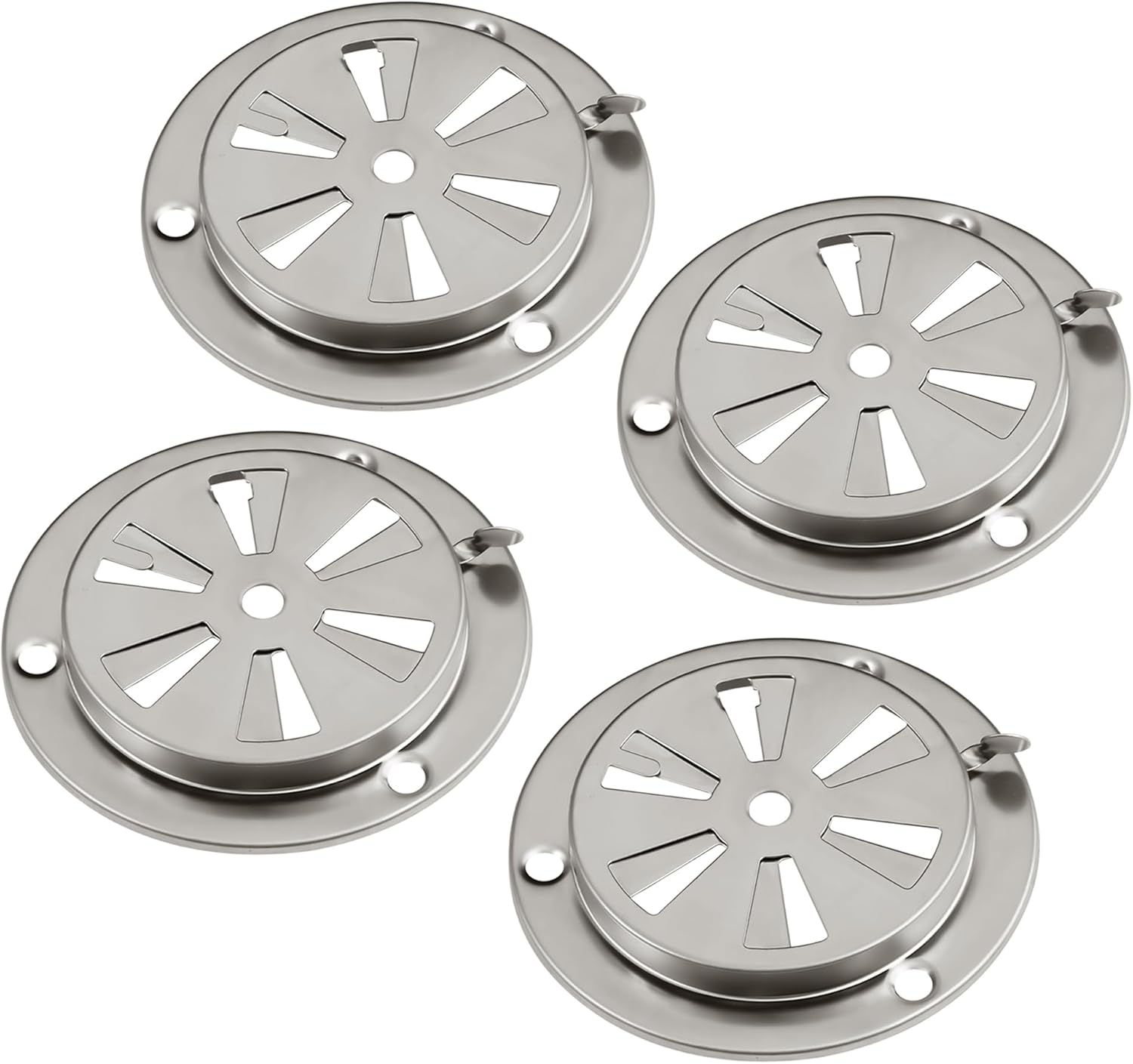 Stainless Steel BBQ Smoker Air Vent - Adjustable Grill Damper for Controlling Airflow - Replacement Parts for Grill and Smoker Vents - 4 Packs