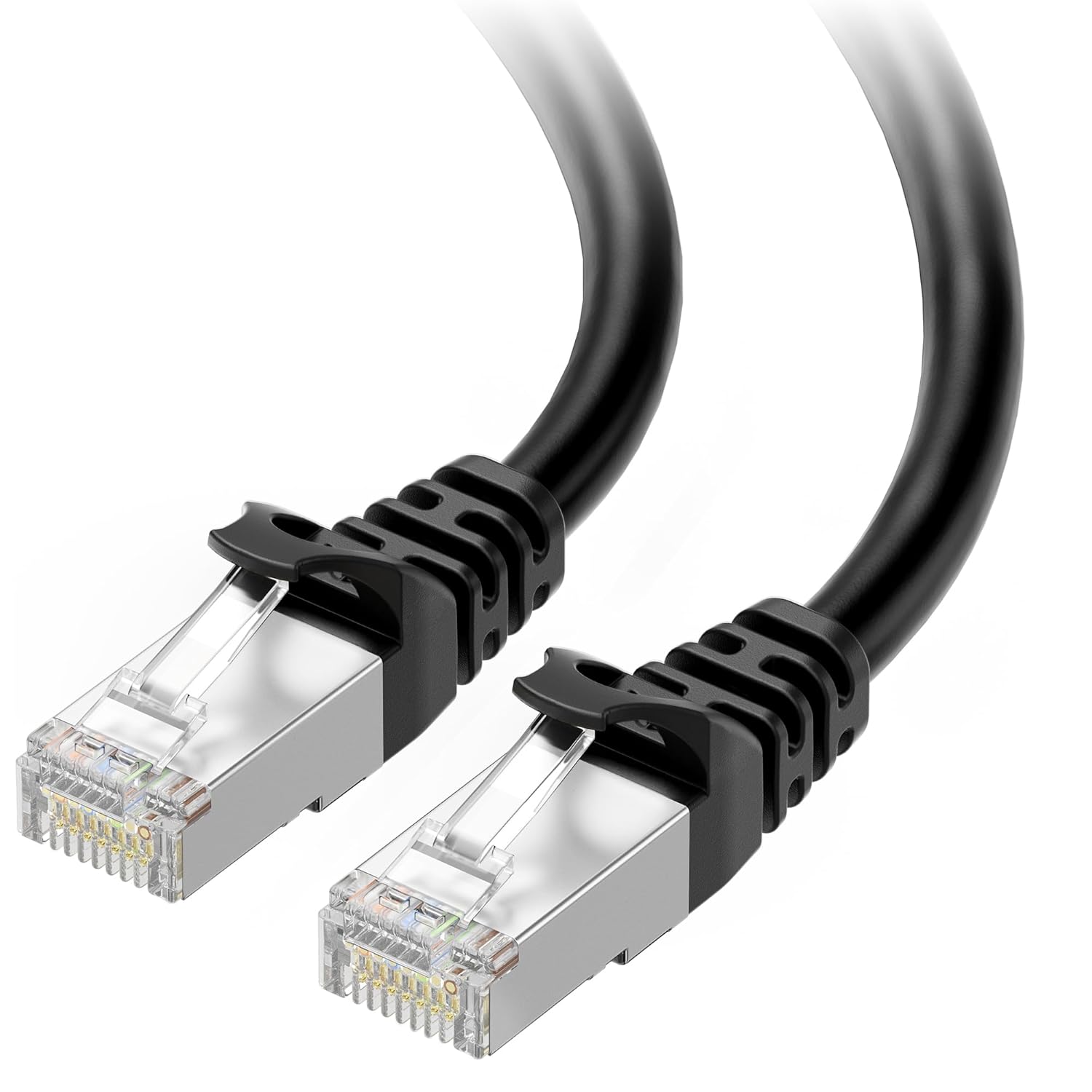 10Gbps Snagless Shielded Cat 6A Ethernet Cable - 50ft, Cat 6A Cable, Cat6A Cord, Ethernet Cord, Black