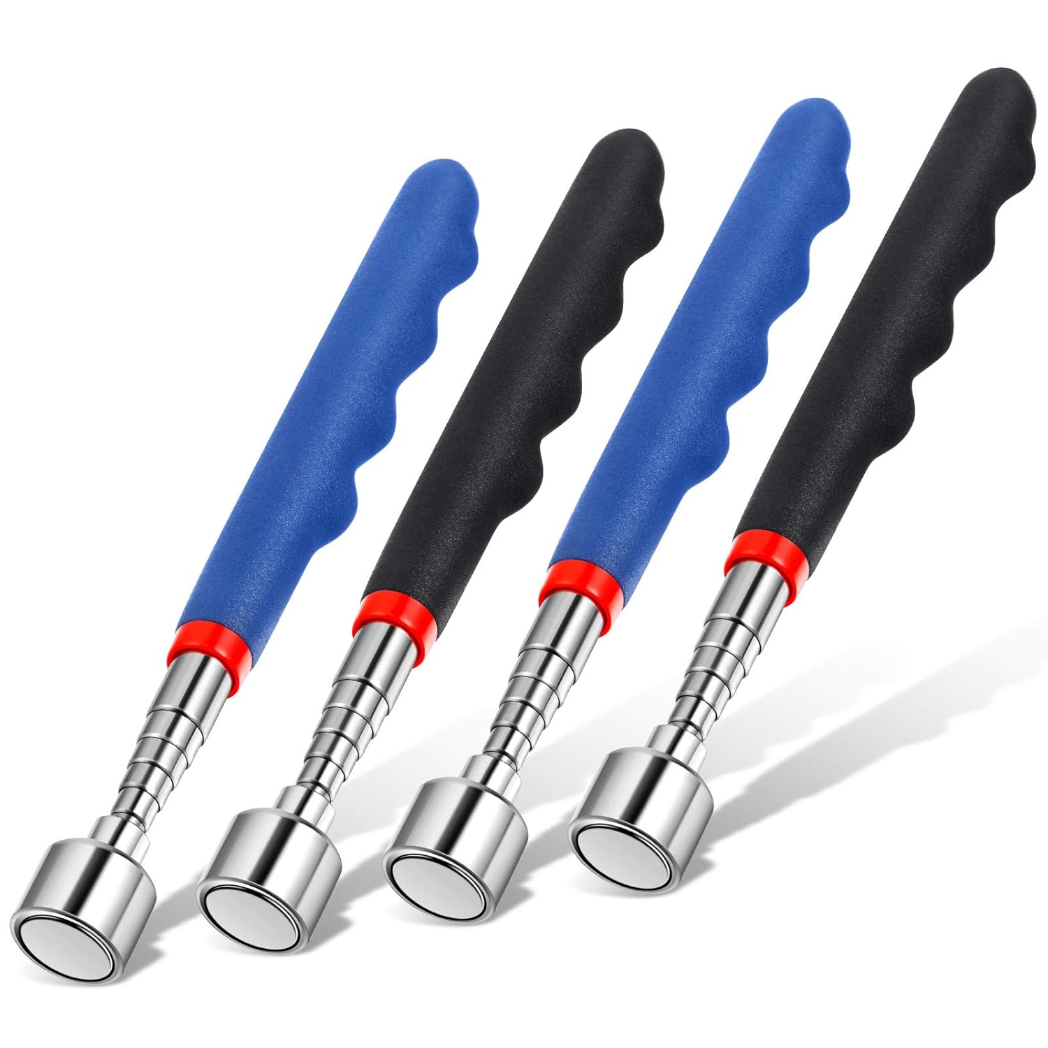 Telescoping Magnetic Pickup Tool 20 Lbs Magnet Extension Tool Telescoping 30 Inch Extendable Stick Gadget for Men Suitable for Birthday Valentine's Day Father's Day Christmas Blue and Black,4 Pieces
