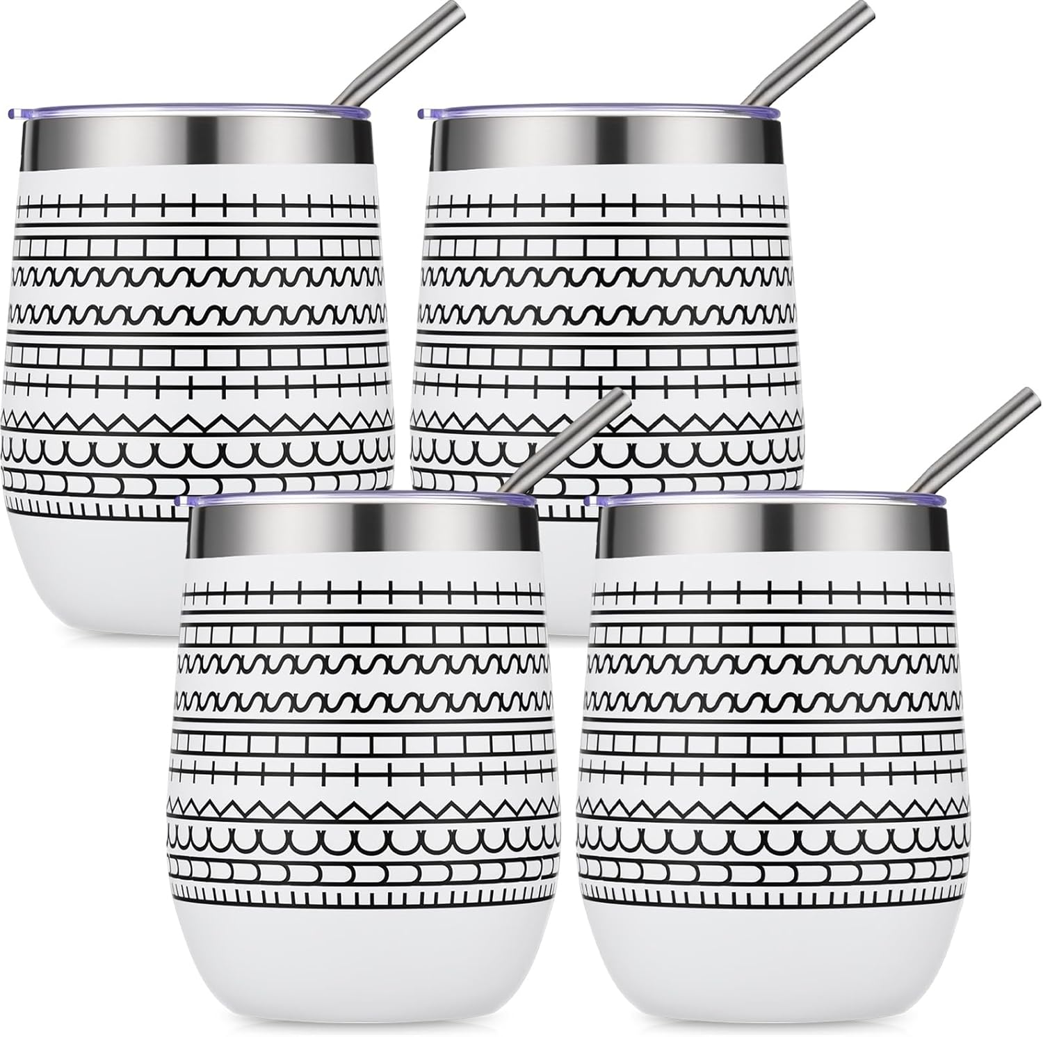 4 Pcs 12 oz Funny Message Coffee Mug Birthday White Elephant Gifts Stainless Steel Insulated Tumblers Wine Cup Gag Gift for for Employee Appreciation Coworkers Friends Father White