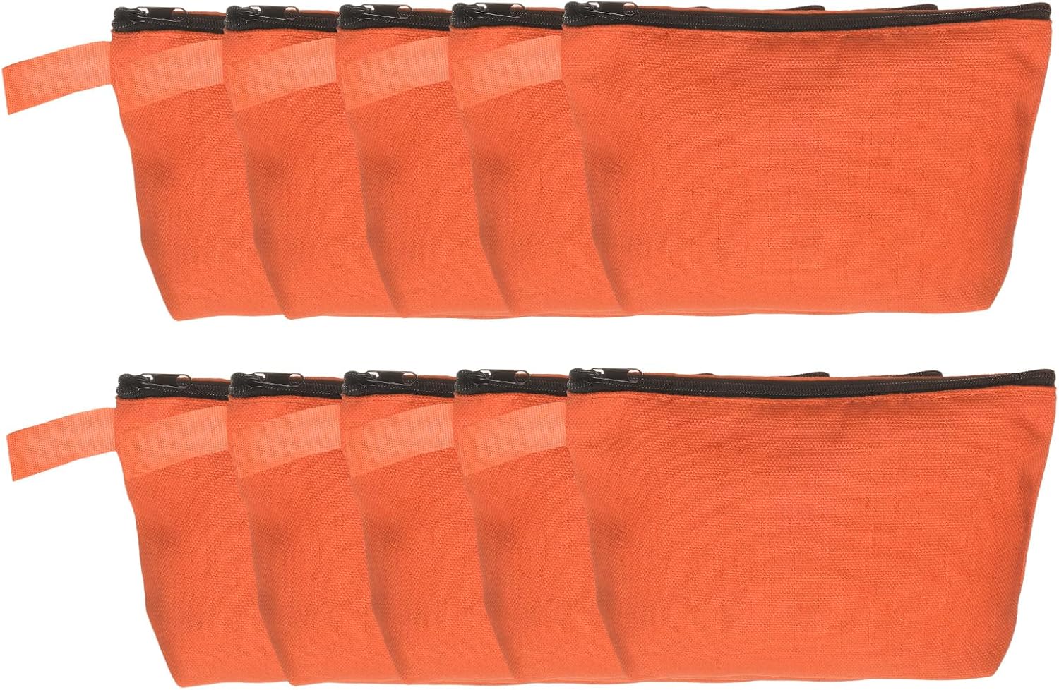 Canvas Makeup Bags, 10pcs Travel Cosmetic Bags Bulk, Multipurpose Plain Toiletry Zipper Pouches Blank DIY Craft Bags Pencil Bag for Women Teens, Orange 7.5 x 5 x 1.8inch