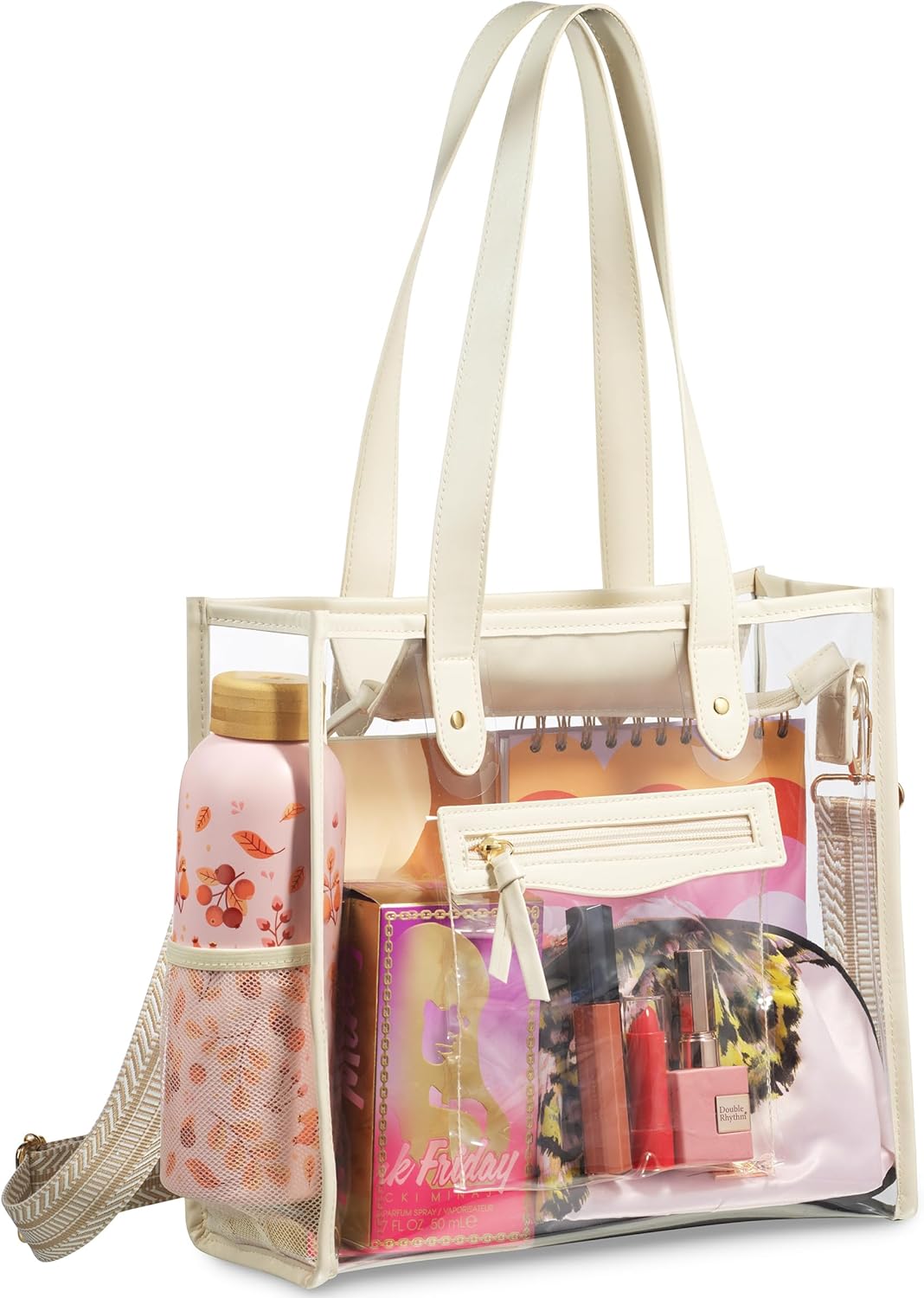 Clear Bag for Stadium Events - Large Transparent Tote - Clear Purse for Women, Work, Beach & Shopping
