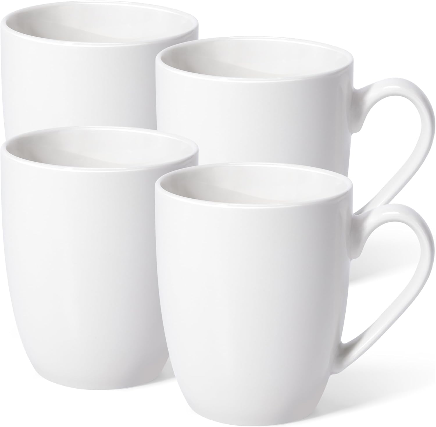 16 oz Large Coffee Mugs Set of 4 Ceramic Coffee Mug White Coffee Cups Tea Cups Idea Gift for Women Men House Warming Gifts New Home Office, 4 Pack White
