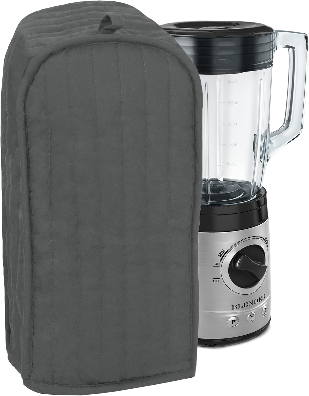Polyester / Cotton Quilted Blender Appliance Cover, Dust and Fingerprint Protection, Machine Washable, Graphite Grey