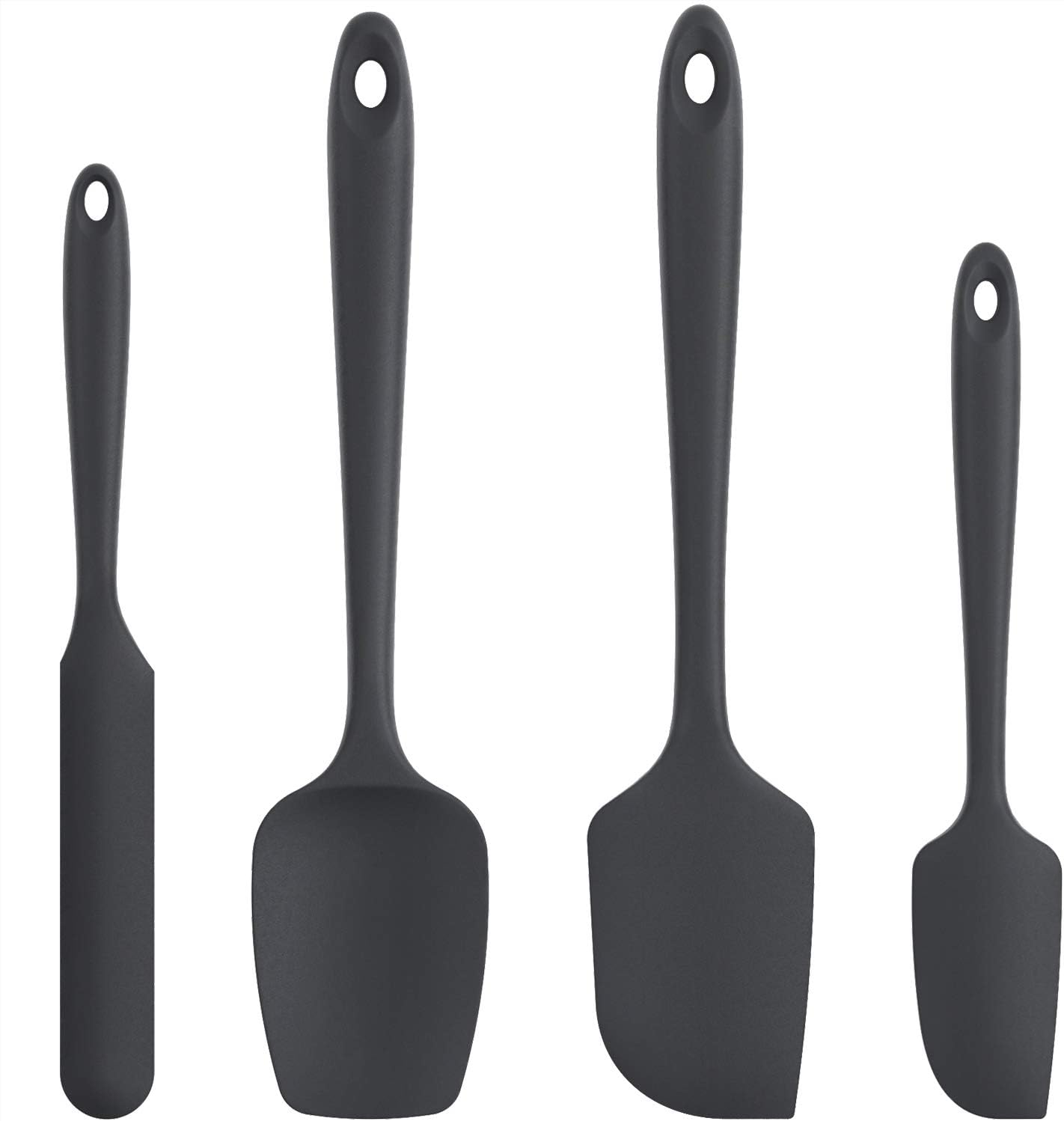 Silicone Spatula Set with 600 Degrees Fahrenheit Heat Resistant Black