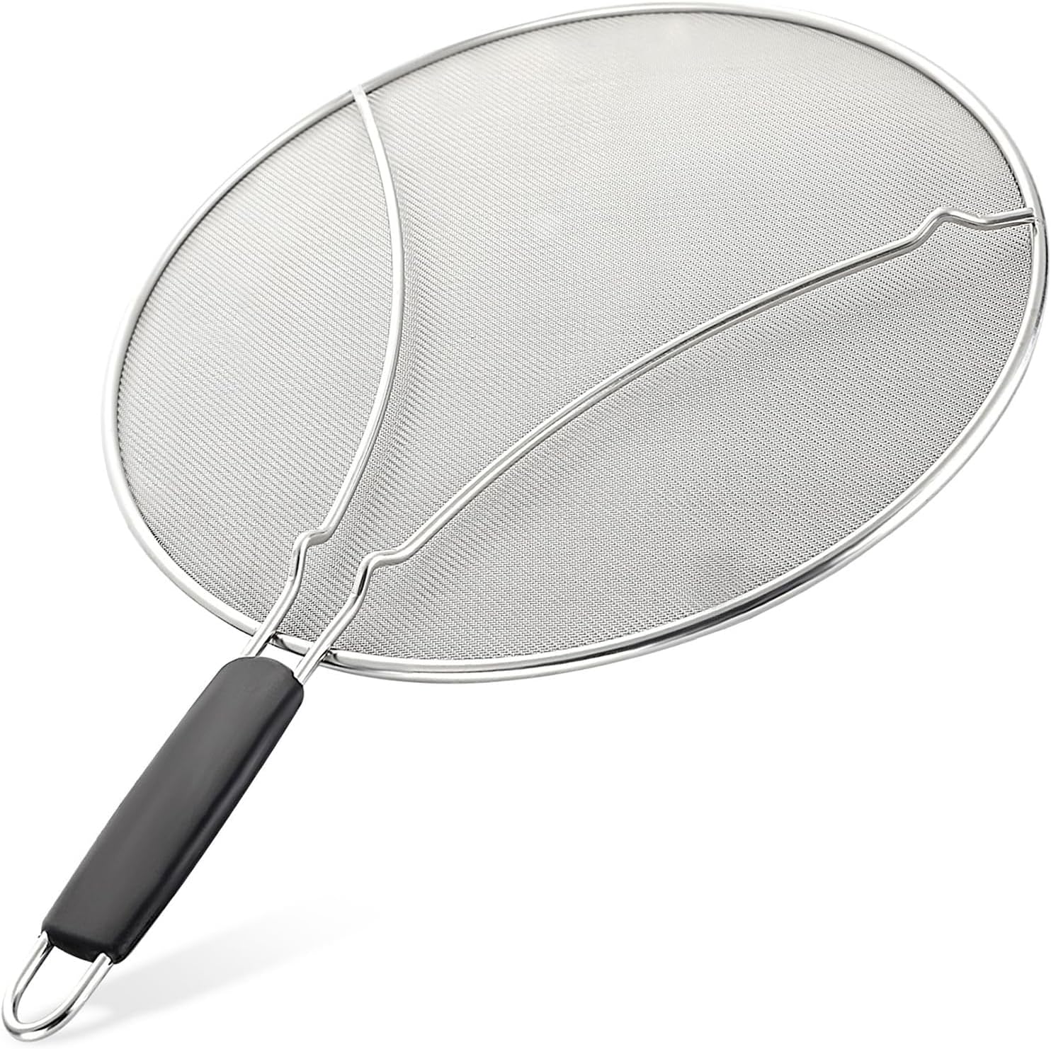 Splatter Screen for Frying Pan 13” - Grease Splatter Guard for Frying Pan - Oil Splatter Guard - Oil Splash Guard for Frying Pan - Stainless Steel Grease Screen for Stove Top Black