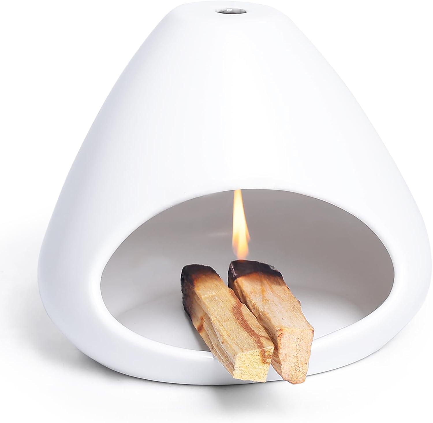 Ceramic Palo Santo Holder - Modern Incense Burner for Meditation,Yoga and Energy Cleansing - Wood Sticks Dish, Cone Burner - Inspired Home Decor Gift White