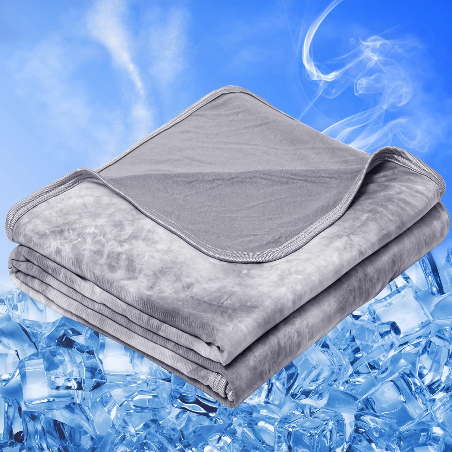 Cooling Blanket Queen Size 90"x90" , Cooling Blankets for Hot Sleepers, Absorbs Heat to Keep Adults Cool For Summer Nights Sweats, Thin Cold Lightweight Blanket for Couch Bed, All Season Use