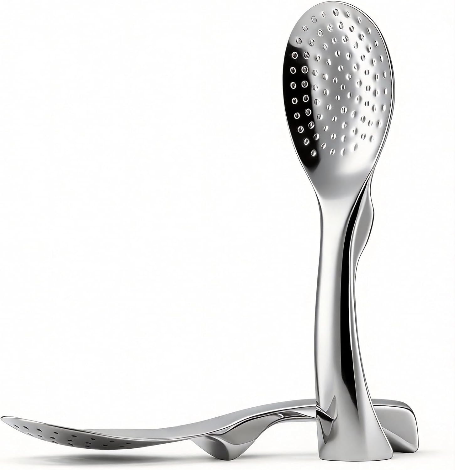 18/8 Stainless Steel Rice Paddle, Non-Stick Rice Spoon, Mirror Finish, Stand-Up Design, Serving Spoon for Kitchen- 7.9-inch Long