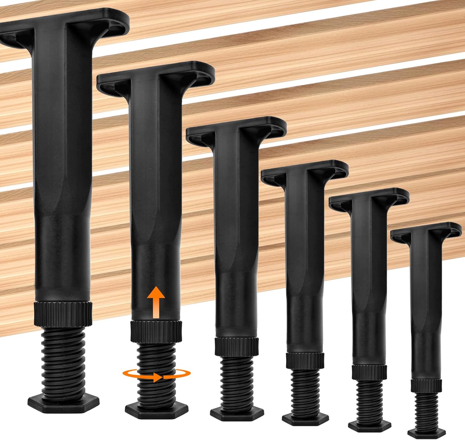 6PCS Bed Frame Support Legs Adjustable 7.75"-13.5" - Heavy Duty for Maximum Stability in Dresser, Table, Chair, Sofa, and Cabinet Furniture