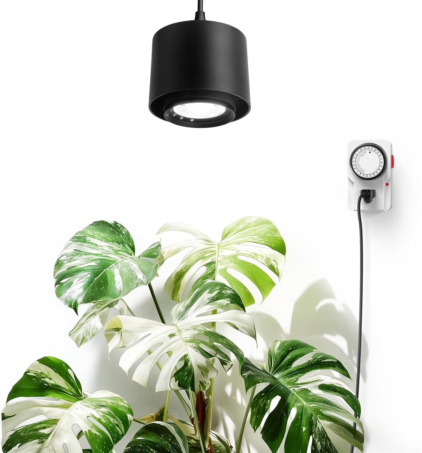 TR40 Hanging Grow Lights for Indoor Plants, 40W 5000K Full Spectrum, Adjustable Beam Angle 15°-60° , High PPFD, Spotlight Grow light with Timer for Indoor Growing, Large Tall Plant, Flowers