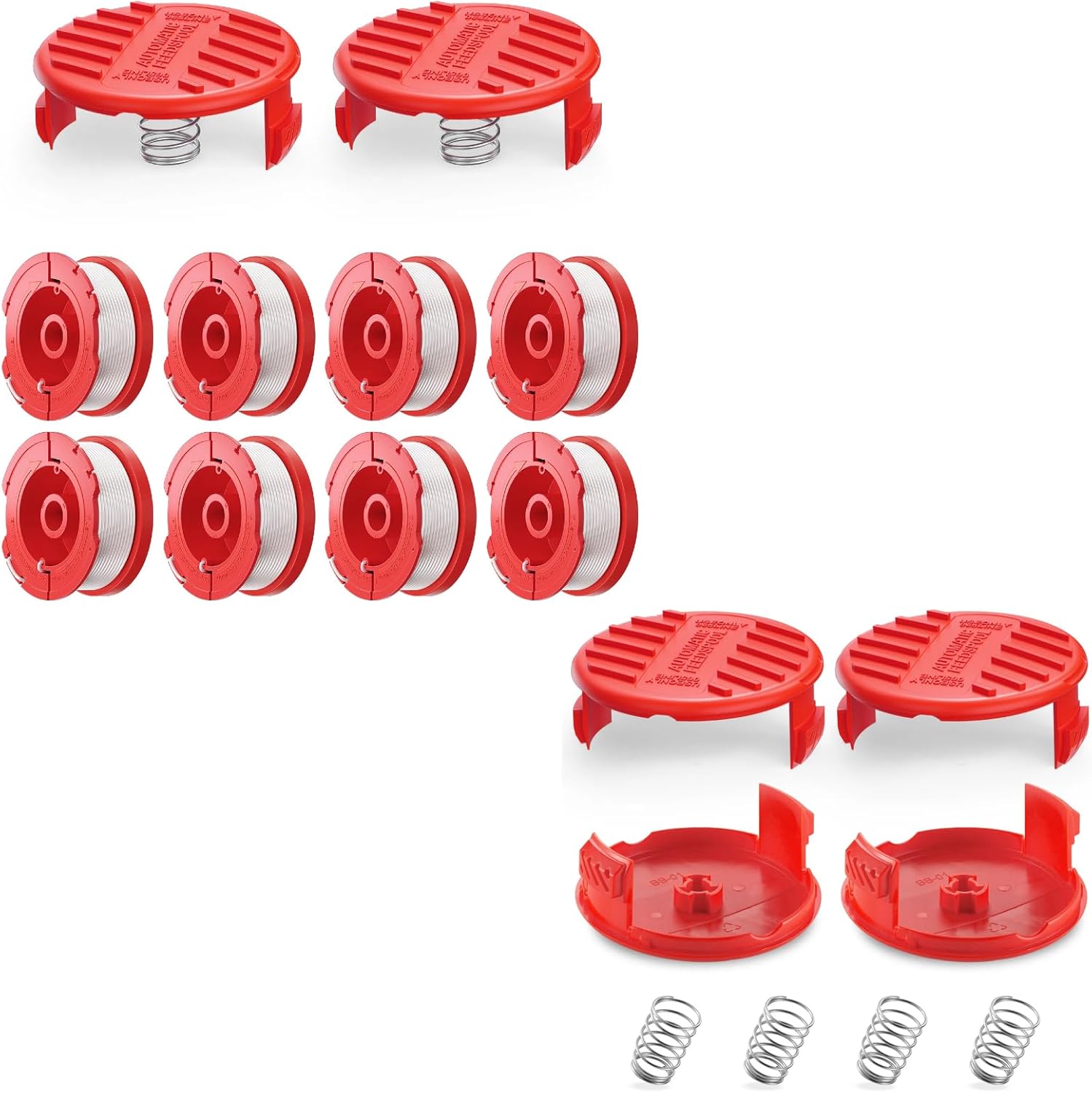 CMZST0653 Weed Eater String Compatible with Craftsman Weed Wacker, 0.065" 30Ft String Trimmer Replacement Line, Auto Feed Weed Eater String Line for Craftsman String Trimmer Edger 8 Spool+6caps