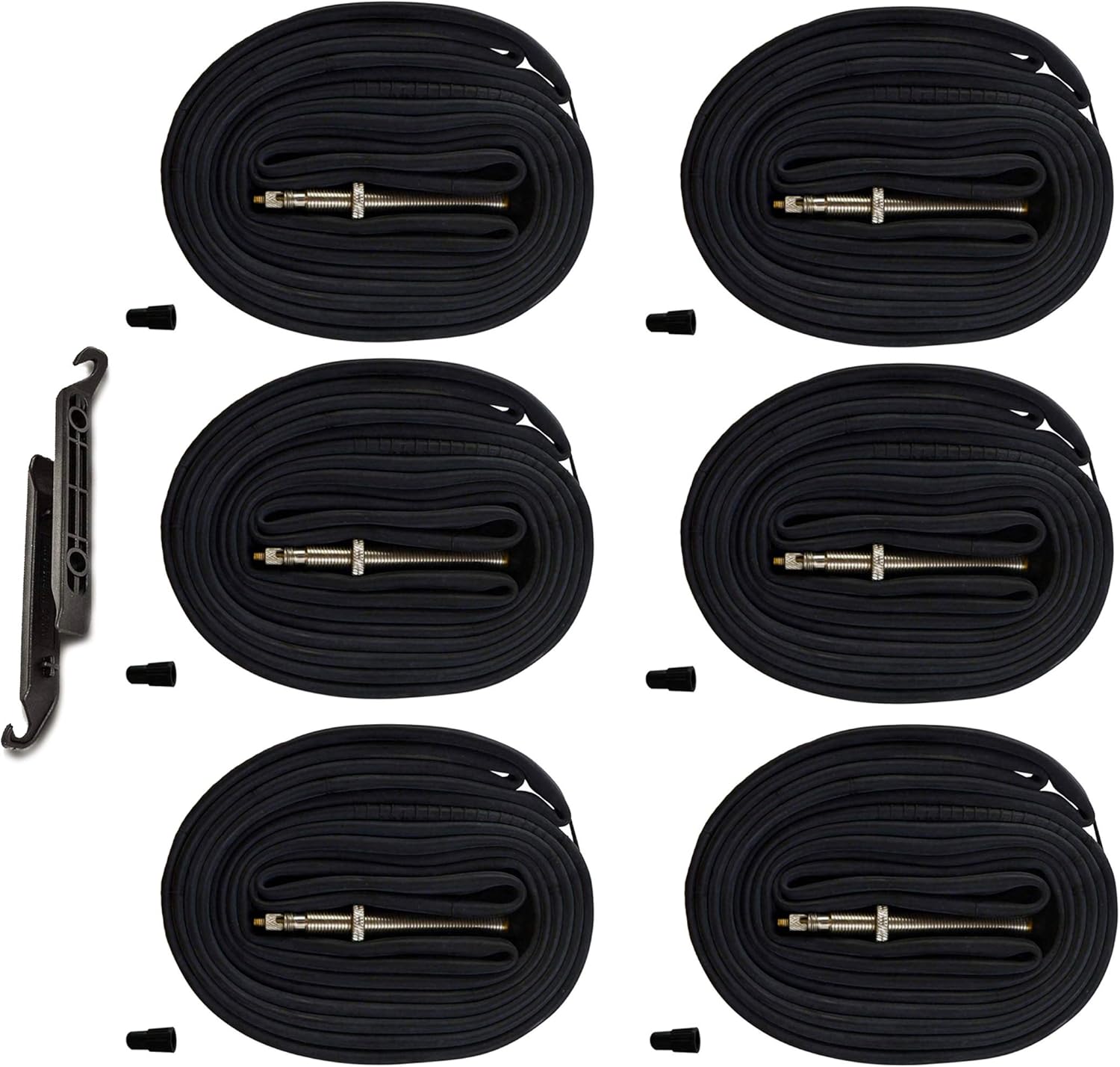 Bicycle Tubes Race 28 700x20-25C 700x32-47C Bike Tube, 700C Inner Tube with Presta Valve Super Value Bundle Pack of 6 Tubes & 2 tire Lever