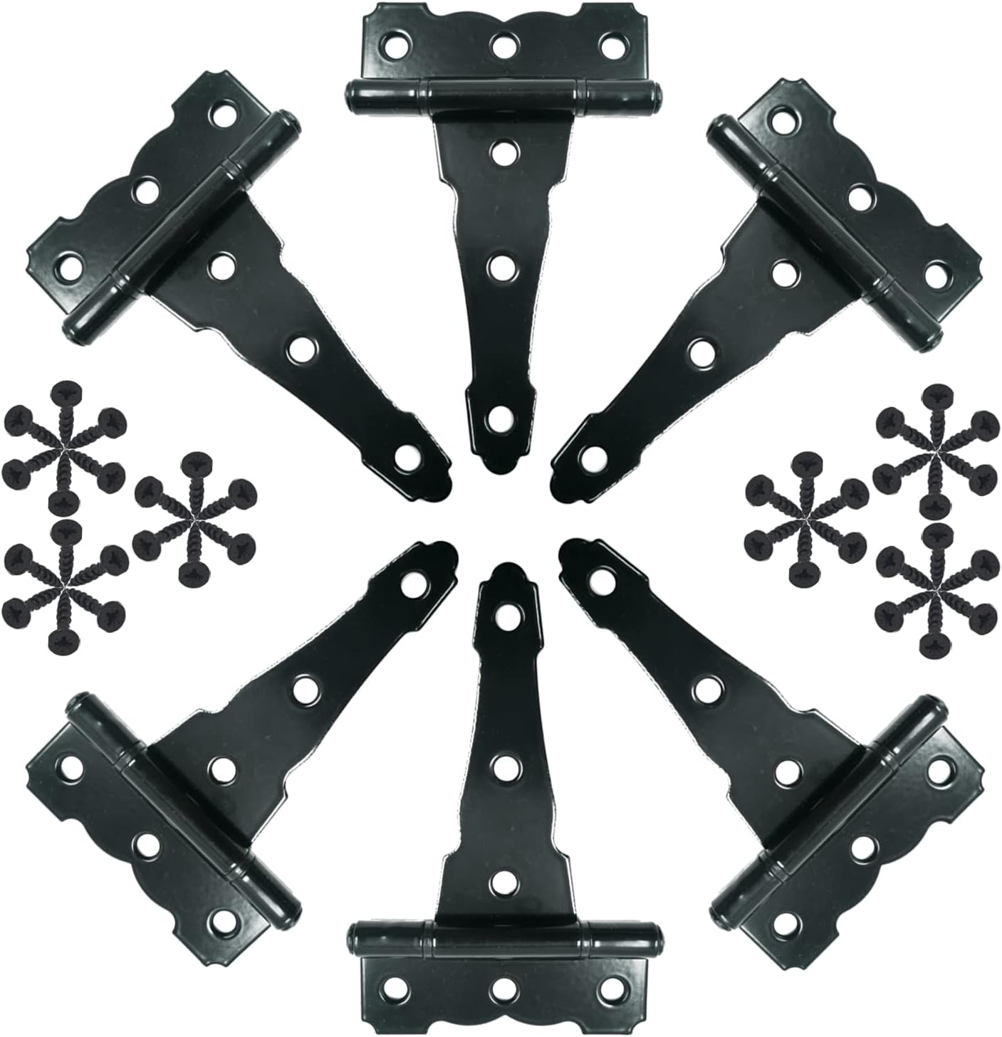4 inch Strap Hinges - Heavy Duty, Rustproof, Classic Antique Shed Door Hinges 6, 4 inch