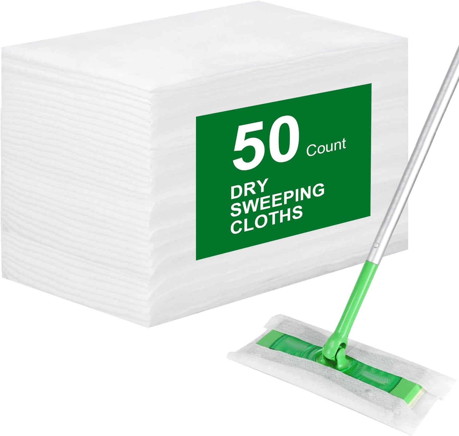 Dry Sweeping Cloths for Swiffer Sweeper Mop - 50 Count Disposable Dry Mop Refills Pad for Floor Mopping & Cleaning - Hardwood Floor Mop Cleaner Cloth Refill, Unscented Mop is not Included