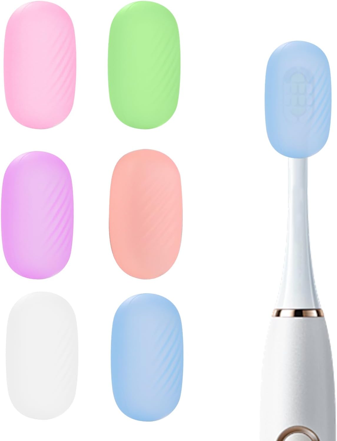 6 Pcs Toothbrush Covers Toothbrush Covers Caps,Replaceable Electric Toothbrush Head Cover Silicone Toothbrush Protector Cap for Household Travel, Bathroom, Gym,Camping