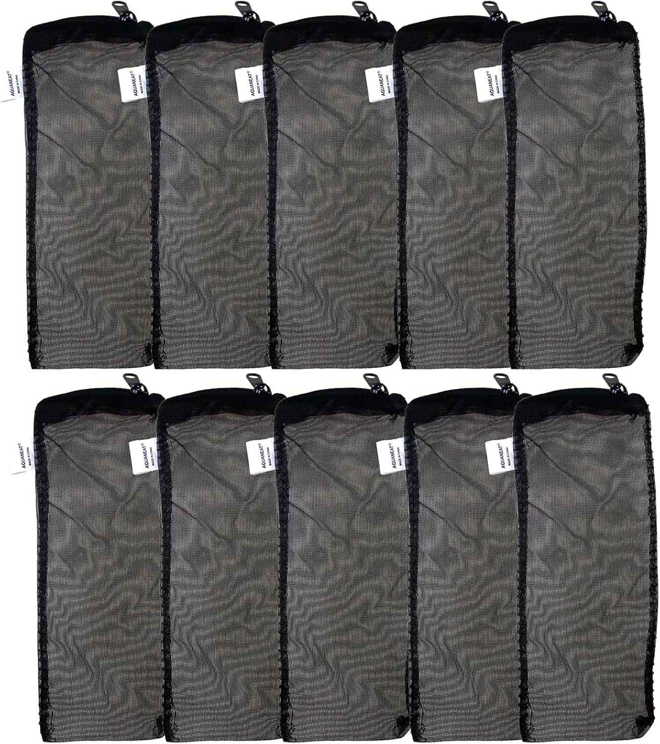 10pcs Aquarium Filter Media Bags, Fish Tank Fine Mesh Bags, 3”x4”/3”x8”/5.5”x8” with Plastic Zipper for Activated Carbon 3” x 8”