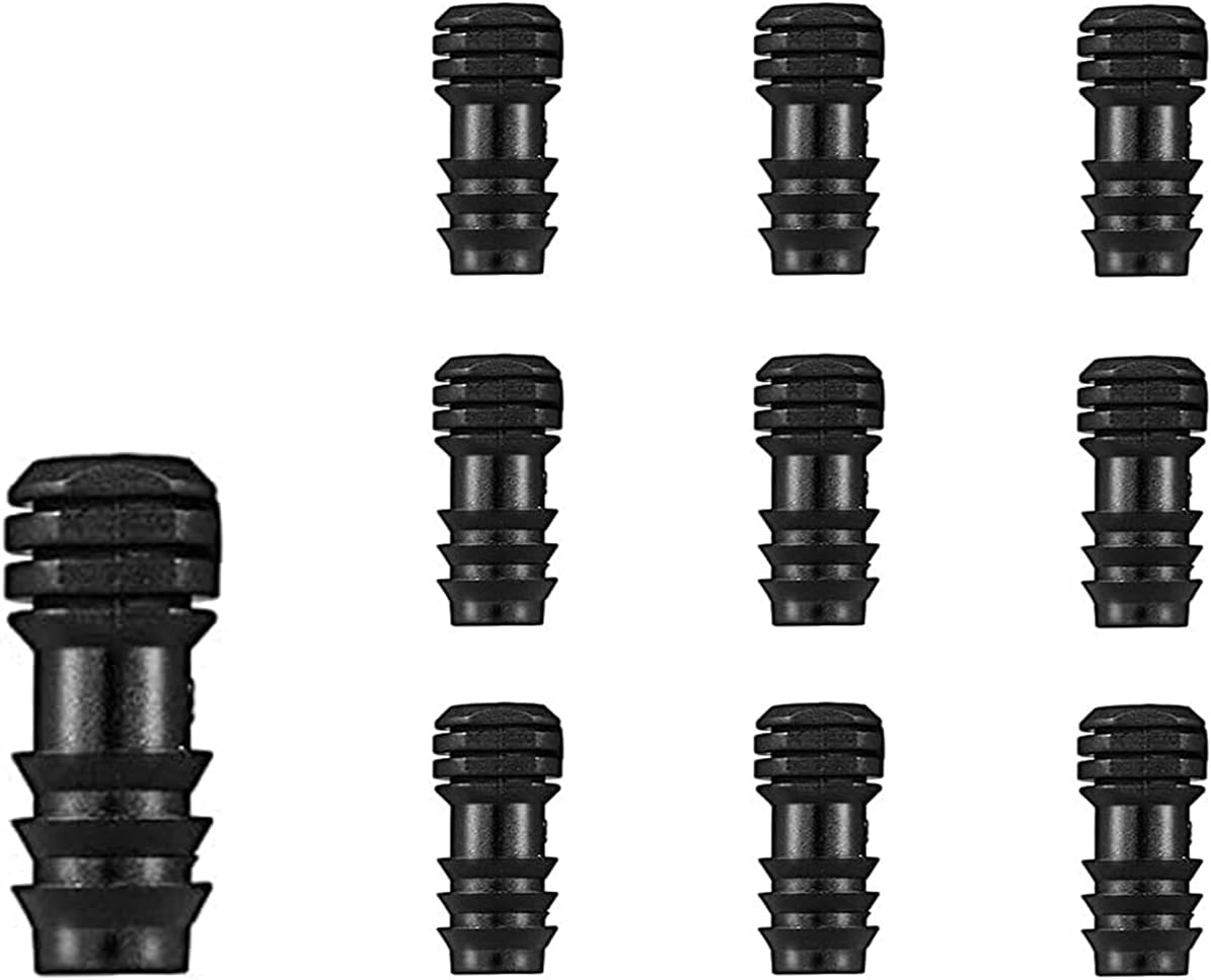 Drip Irrigation Parts 10 Pcs 1/2 Inch Barbed End Plugs Goof Plugs Fittings Drip Line Connectors for 1/2 Inch Irrigation Tubing Garden Watering System 10pcs