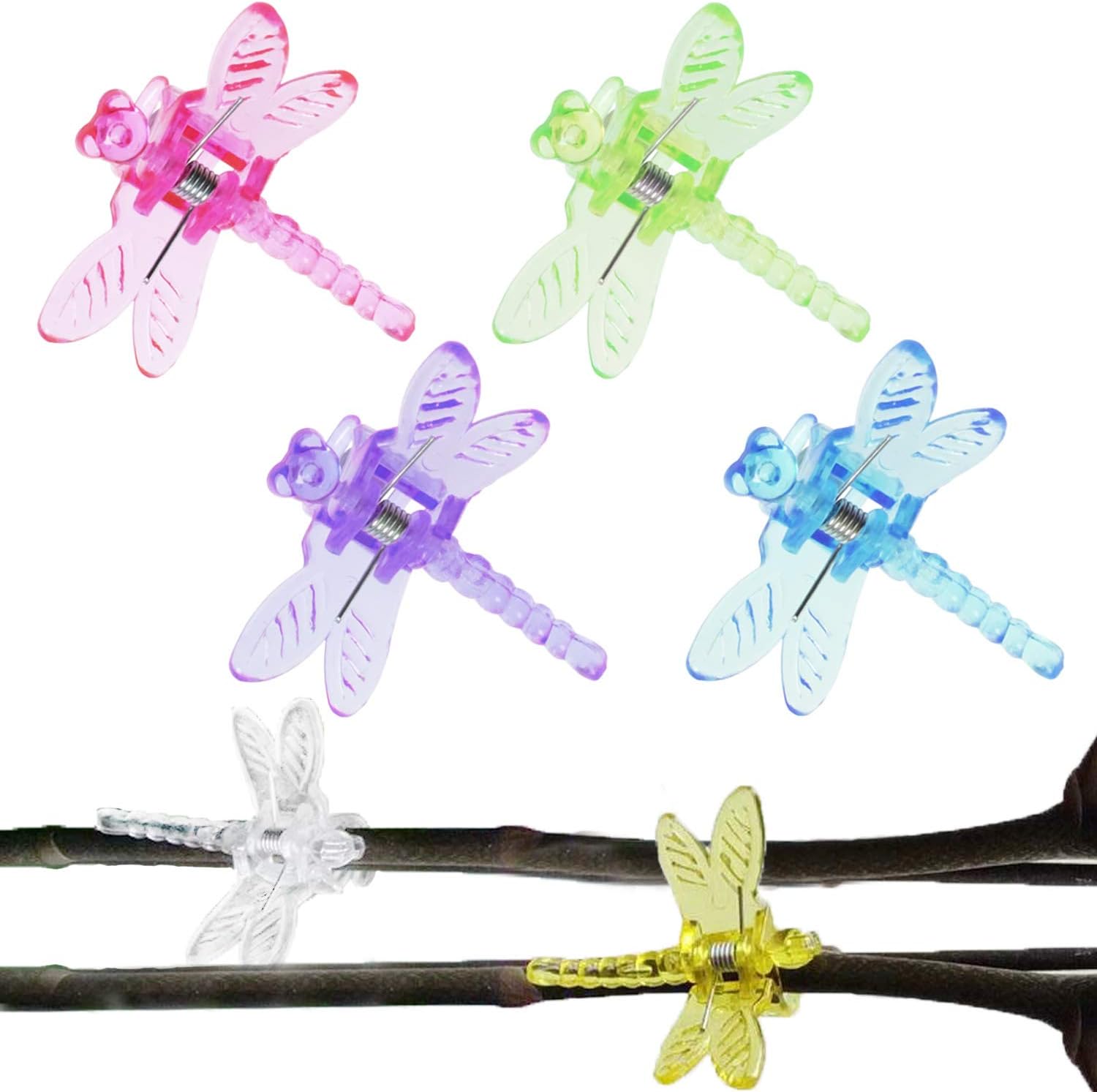 Dragonfly Plant Clips - 30PCS Mix Color Orchid & Vine Support Clips