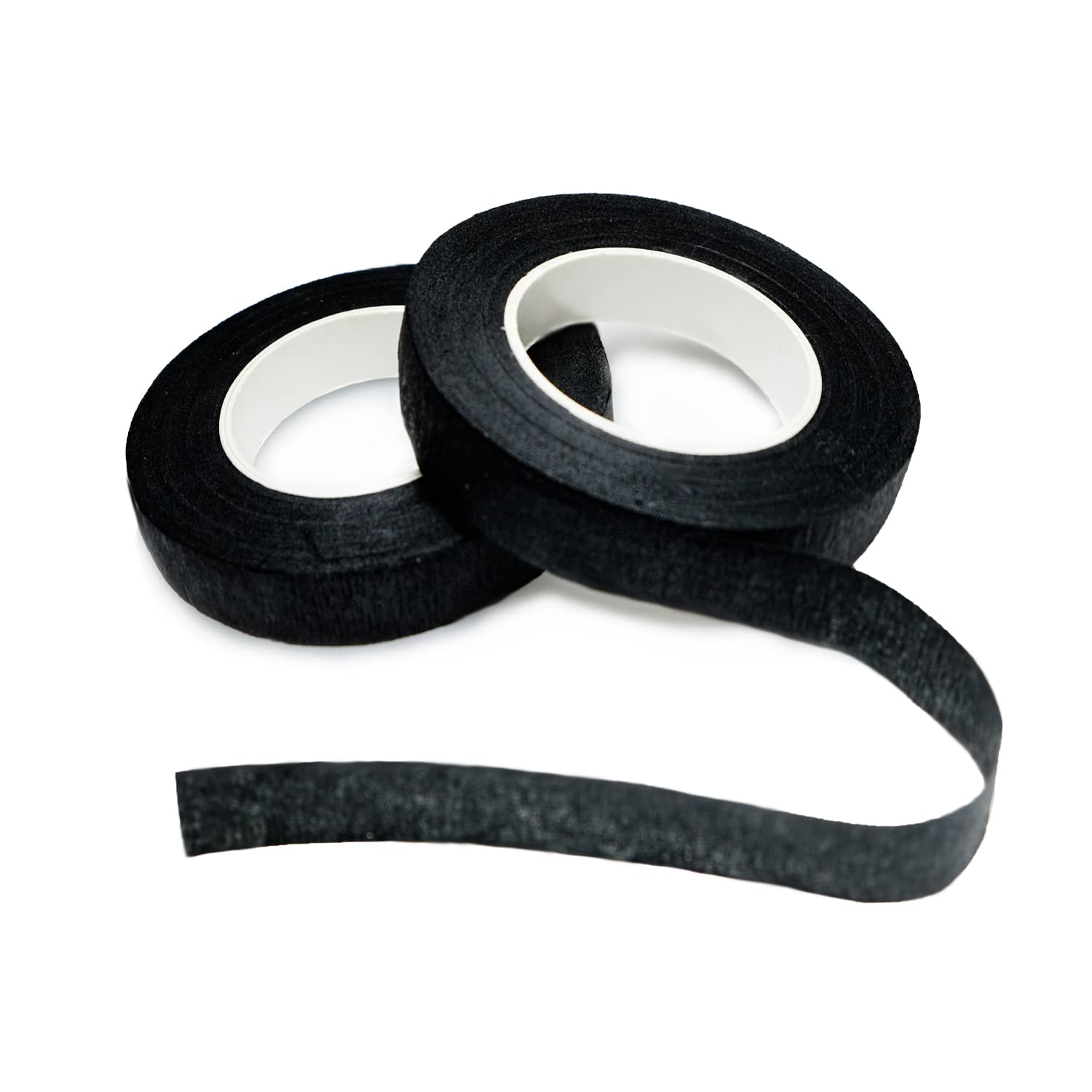 Floral Tape 1/2inch Black Flower Tape for Bouquets Floral Arranging Stem Wrap Craft Black 2roll, Total 60yards