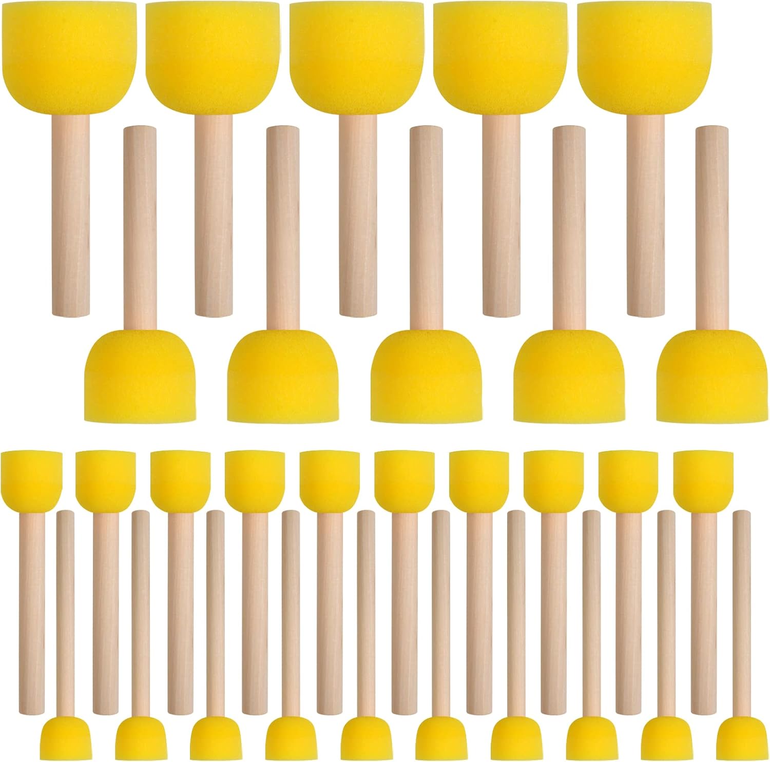 30 Pcs Round Sponges Brh Set, Round Sponge Brhes for Painting, Paint Sponges for Acrylic, Painting Tools for Kids Arts and Crafts 4 Sizes