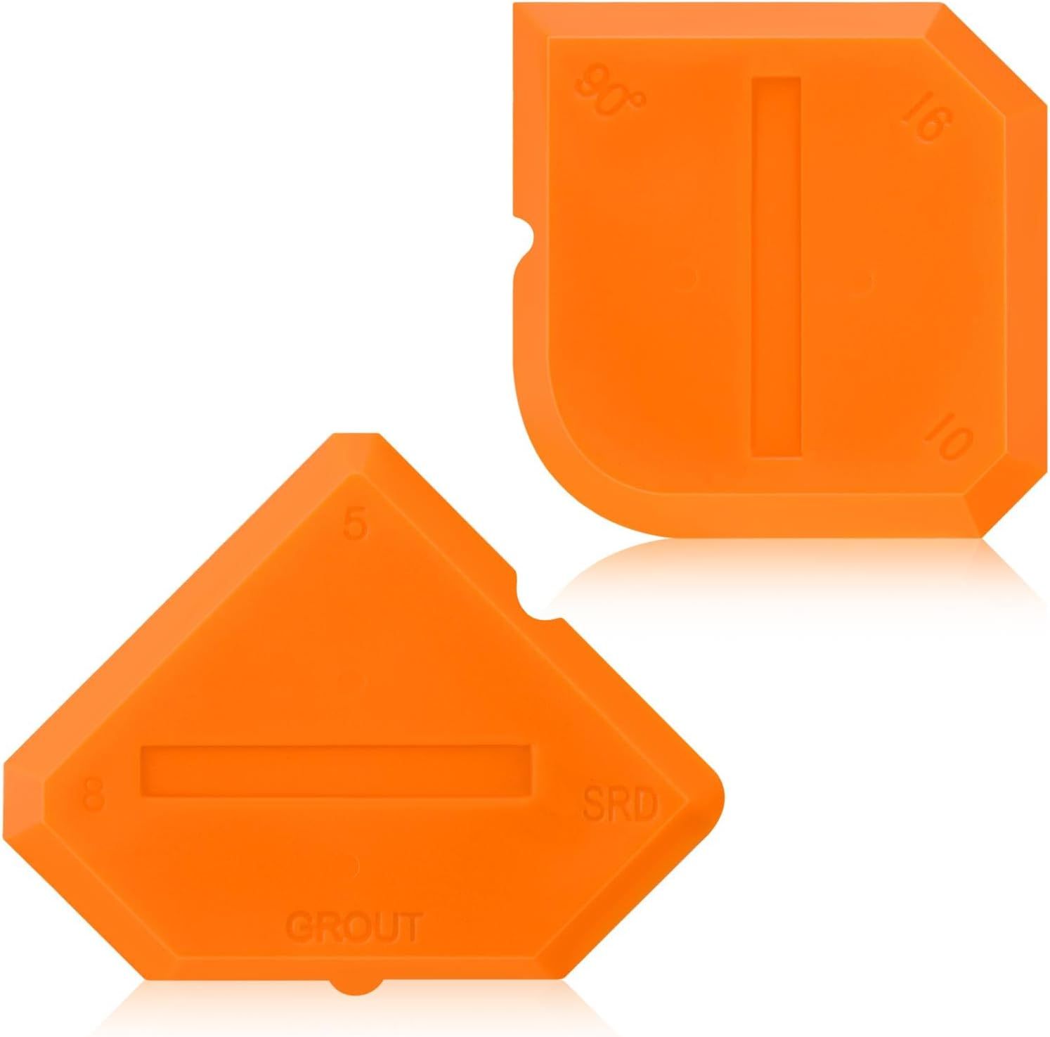2 Pieces Caulking Tool Set Silicone Sealant Grout Tool for Kitchen Bathroom Floor Sealant Sealing Orange