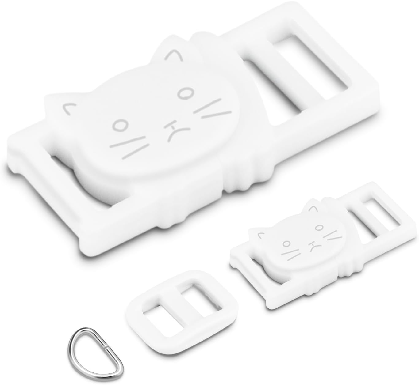 CooBigo 3/8" Breakaway Cat Collars Clasp Kit, 20 Set Break Away Lanyard Clasp Cat Safety Collar Paracord Buckles Accessories White