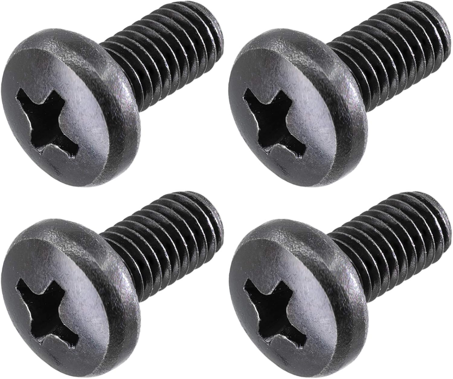 Black License Plate Screws for Audi and VW, Phillips Machine Pan Head 18-8, Stainless Steel, M6-1.0 x 12 mm Bolt Pack of 4